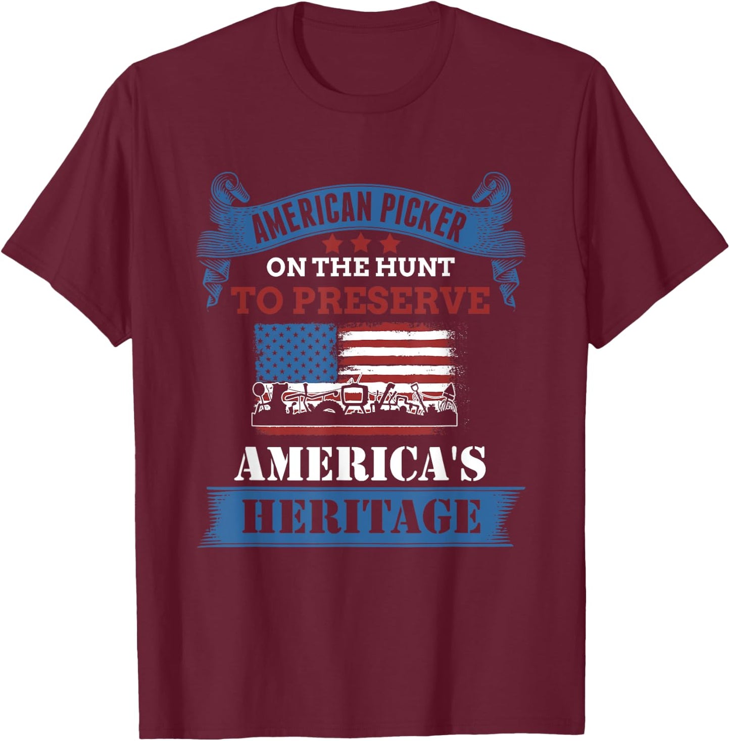 Patriotic Heritage Pickers T-Shirt - T-Shirt | Maroon