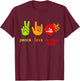 Peace Love Dodgeball Humor Sport Game T-Shirt - T-Shirt | Maroon