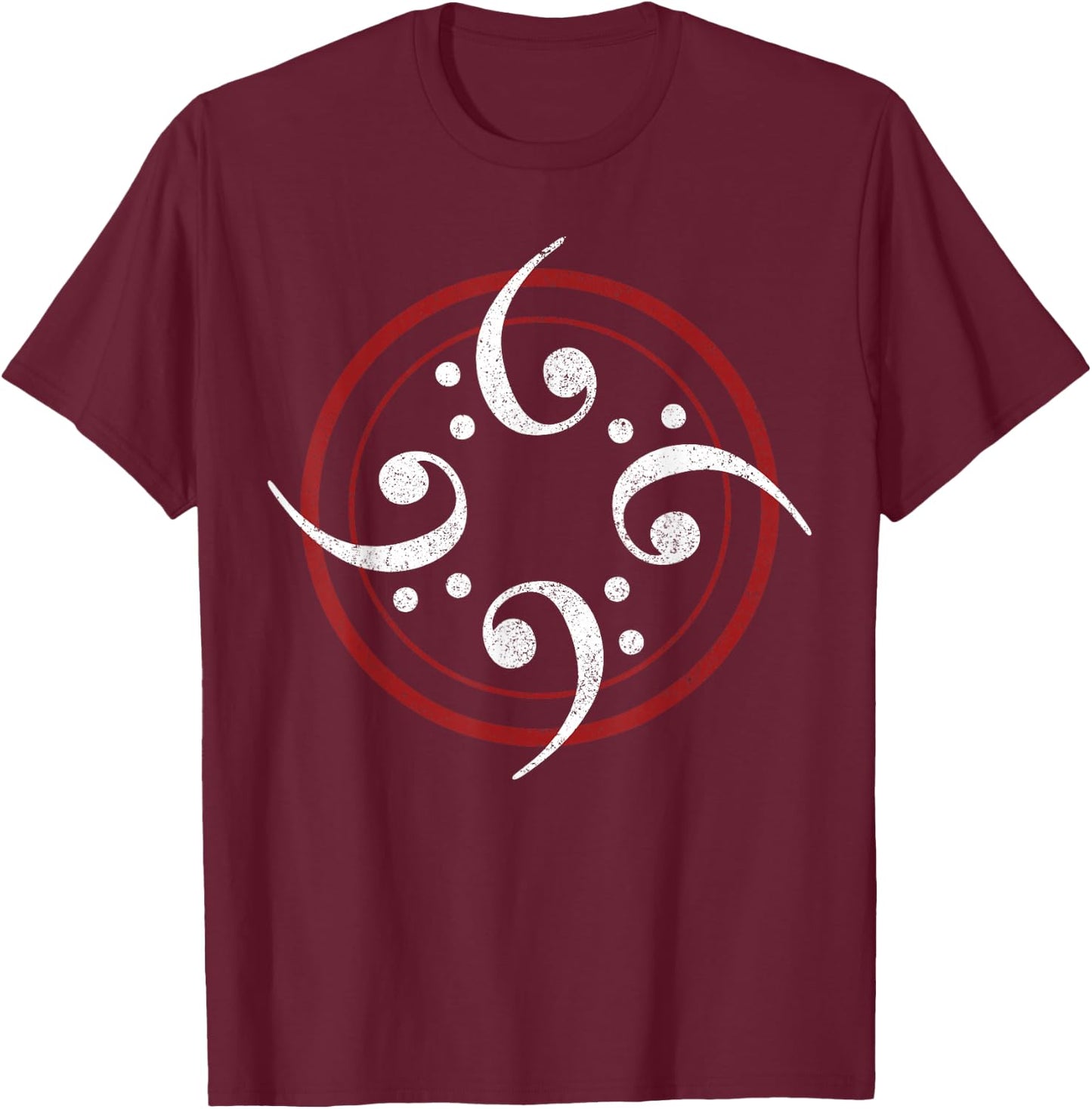 Bass Clef - Bass Guitar Player Bassist Shirt Gift T-Shirt - T-Shirt | Maroon