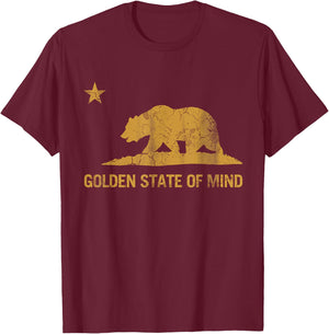 California Golden State Of Mind Retro Fade T-Shirt - T-Shirt | Maroon