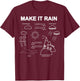 Make It Rain Cycle Process Sketch T-Shirt - T-Shirt | Maroon