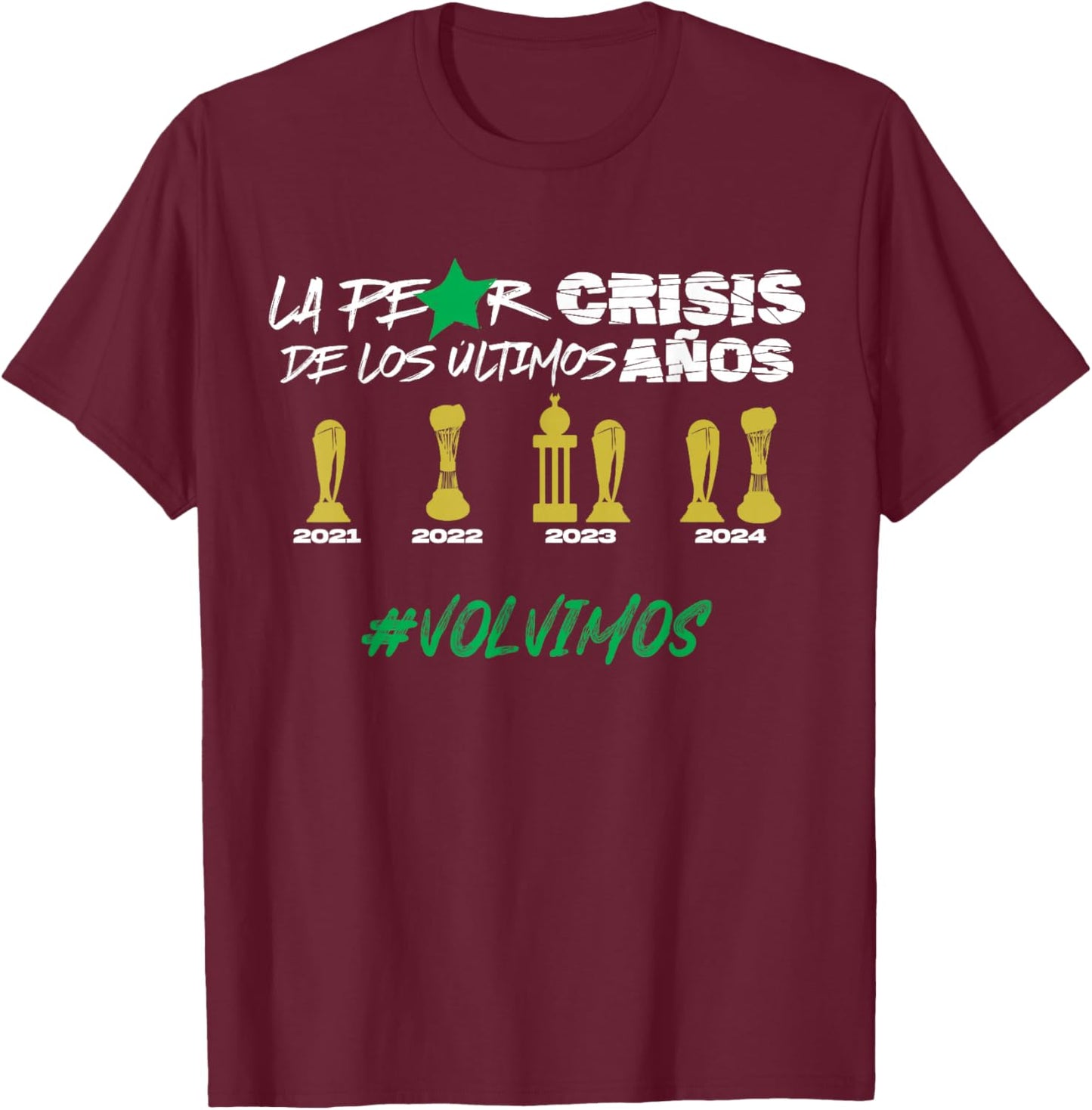 Atletico Nacional -Adult Green Small Modern Classic Fit Short Sleeve Cotton, Polyester T-Shirt - T-Shirt | Maroon