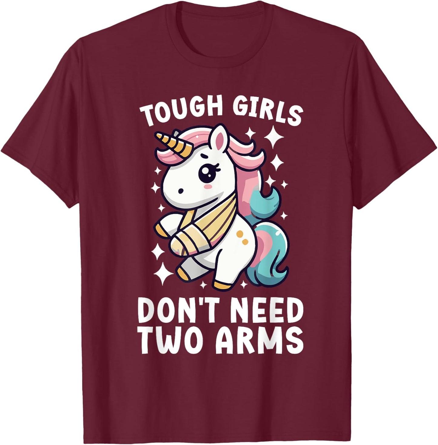 Broken Arm Recovery Unicorn Broken Arm Survivor T-Shirt - T-Shirt | Maroon