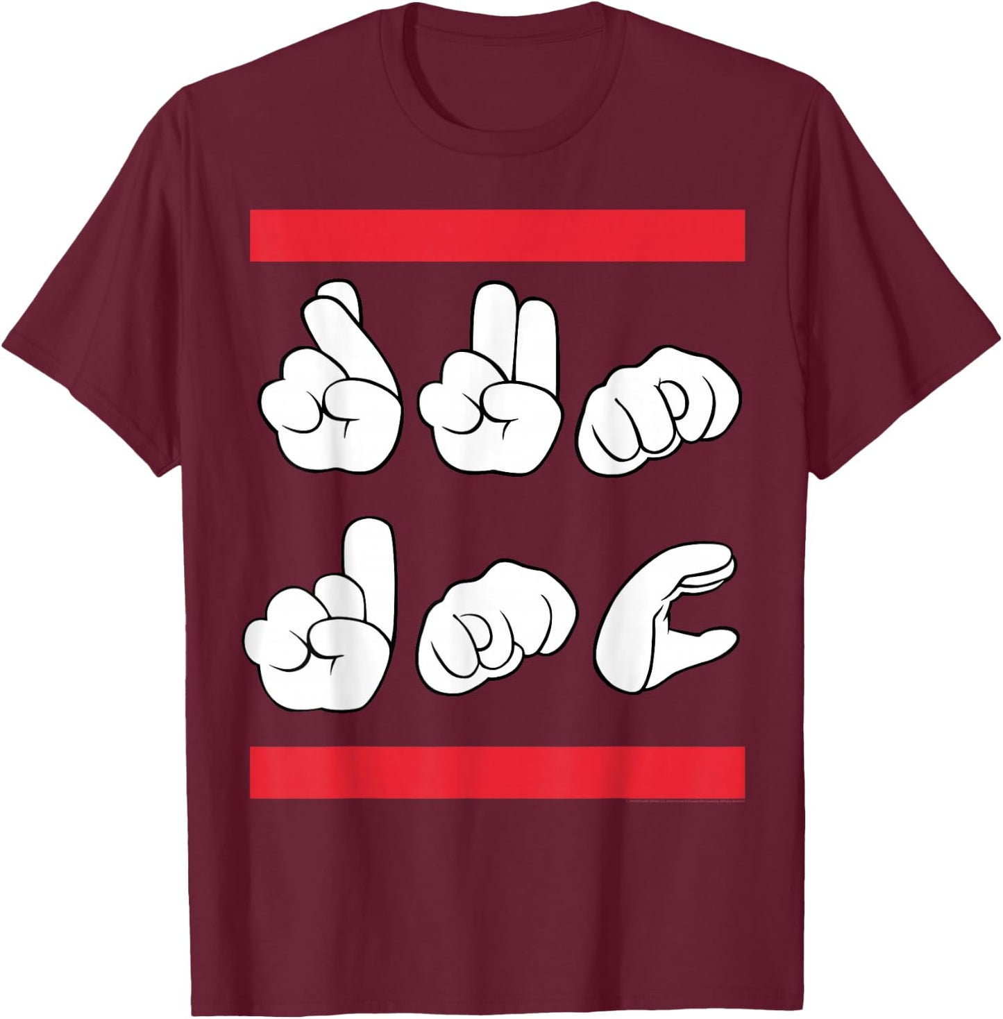 Run DMC Official Sign Language T-Shirt - T-Shirt | Maroon