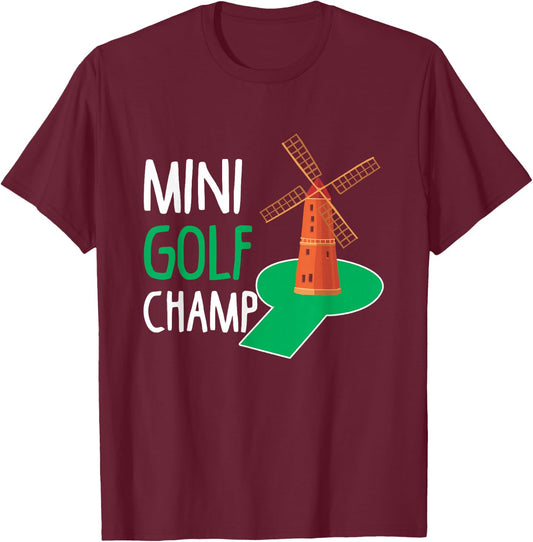 Mini Golf Champ Hobby Sport Golfer Champion T-Shirt - T-Shirt | Maroon