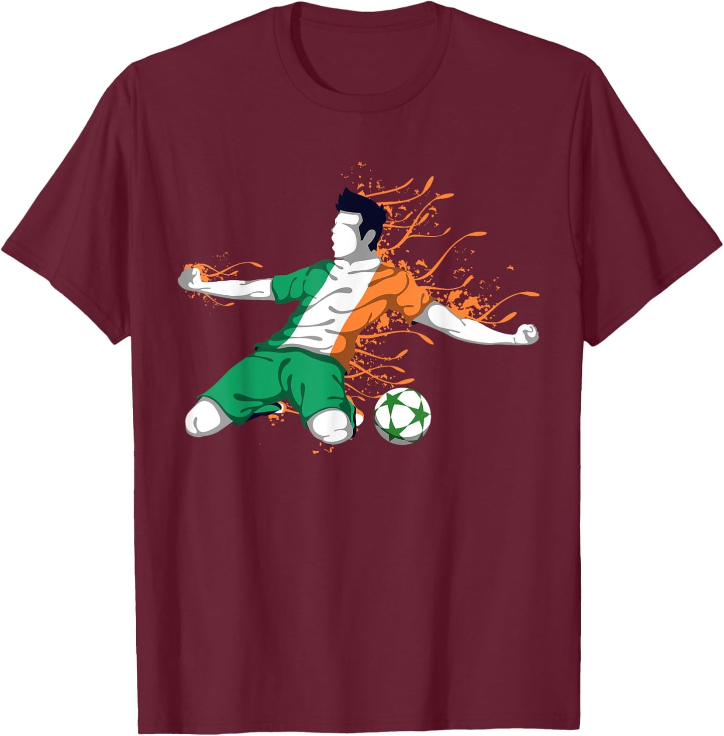 Ireland National Soccer - Irish Flag Football Lover Gifts T-Shirt - T-Shirt | Maroon