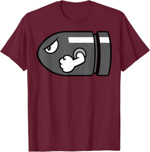 Super Mario Bullet Bill Simple T-Shirt - T-Shirt | Maroon