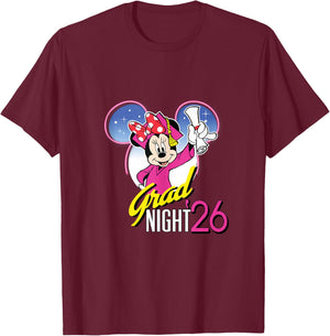 Disney Minnie Mouse Grad Night '26 Class of 2026 Graduation T-Shirt - T-Shirt | Maroon