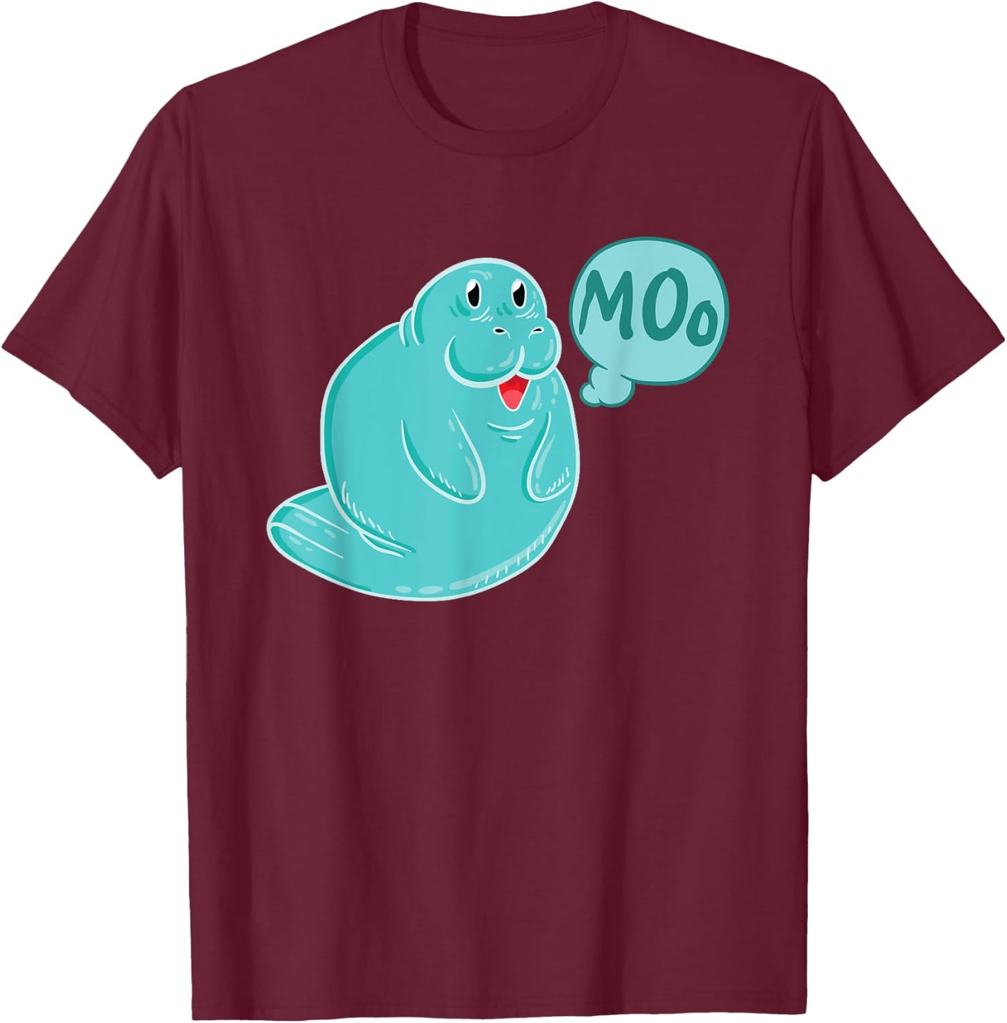 Manatee Sea Cow Moo Funny Manatee Shirt Animal Gift T-Shirt - T-Shirt | Maroon