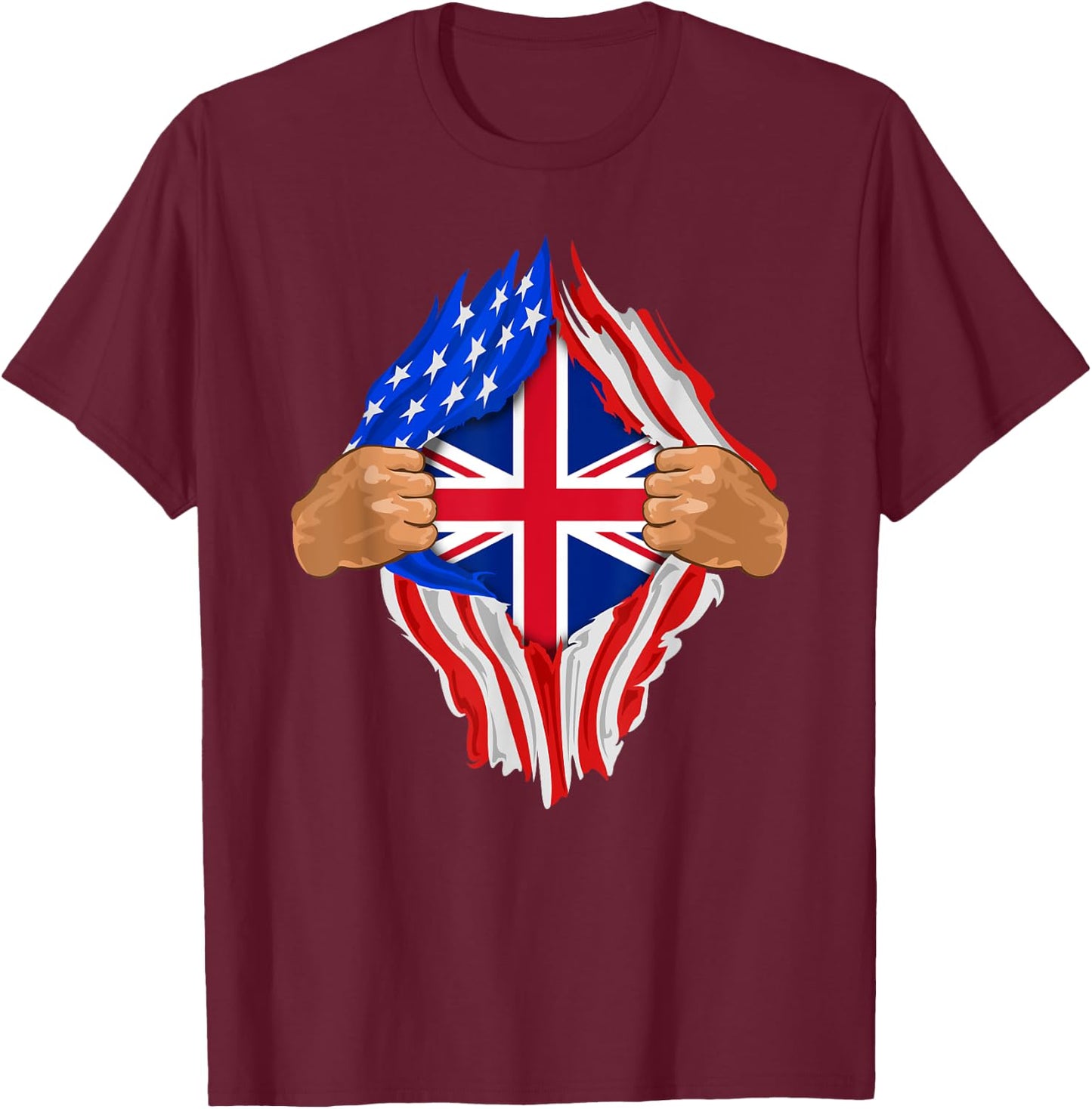 British Blood Inside Me | United Kingdom UK Flag Gift T-Shirt - T-Shirt | Maroon