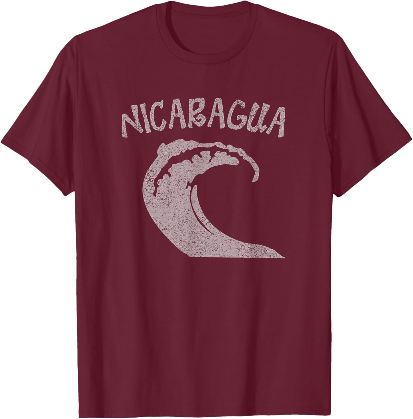 Vintage Nicaragua Surf T-Shirt - T-Shirt | Maroon