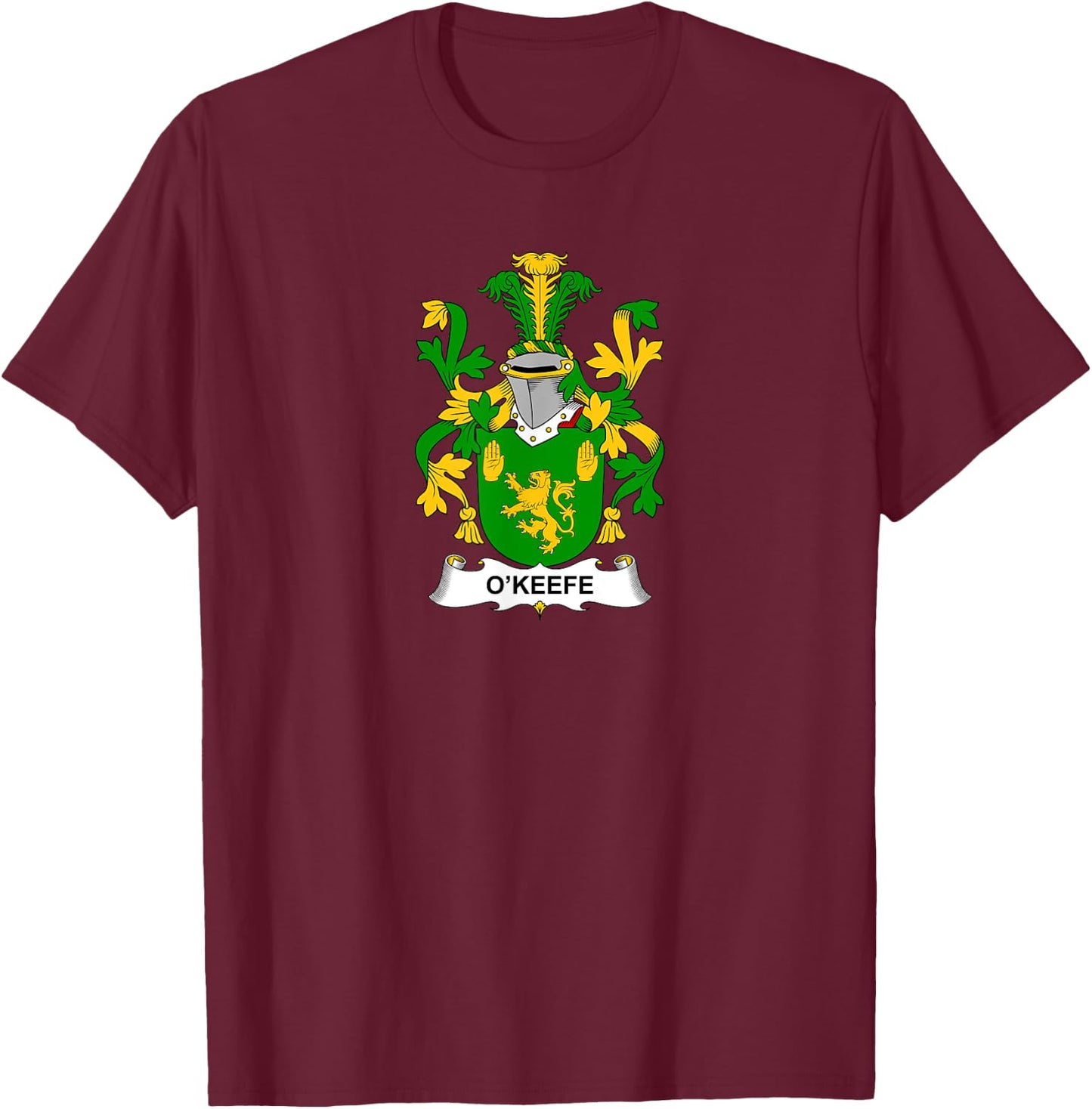 O'Keefe Coat of Arms - Family Crest T-Shirt - T-Shirt | Maroon