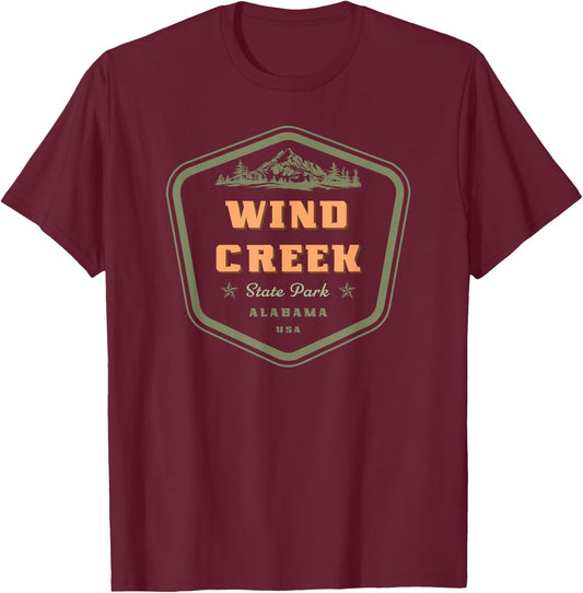 Wind Creek State Park Alabama Retro Vintage T-Shirt - T-Shirt | Maroon