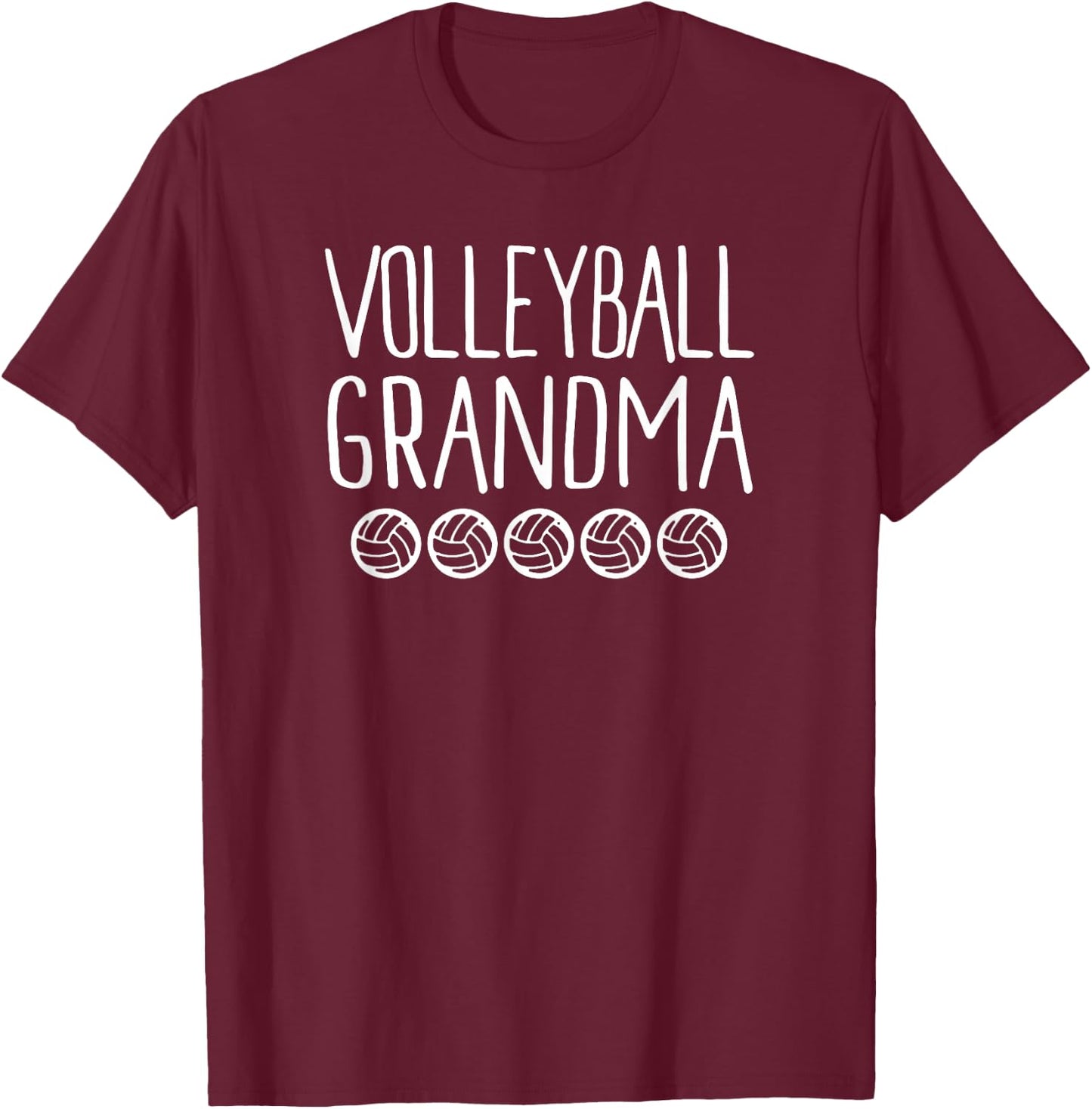 Cute Volleyball Grandma Shirt Sports Shirt T-Shirt - T-Shirt | Maroon