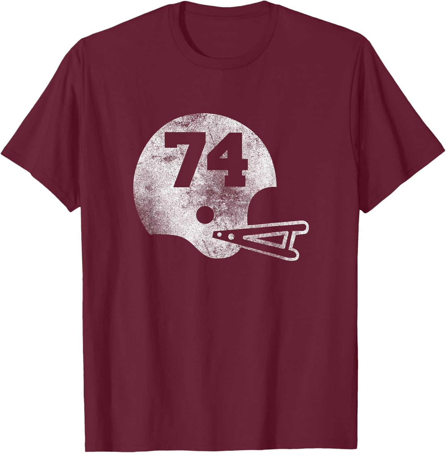 Vintage Football Jersey Number 74 Player Number T-Shirt - T-Shirt | Maroon