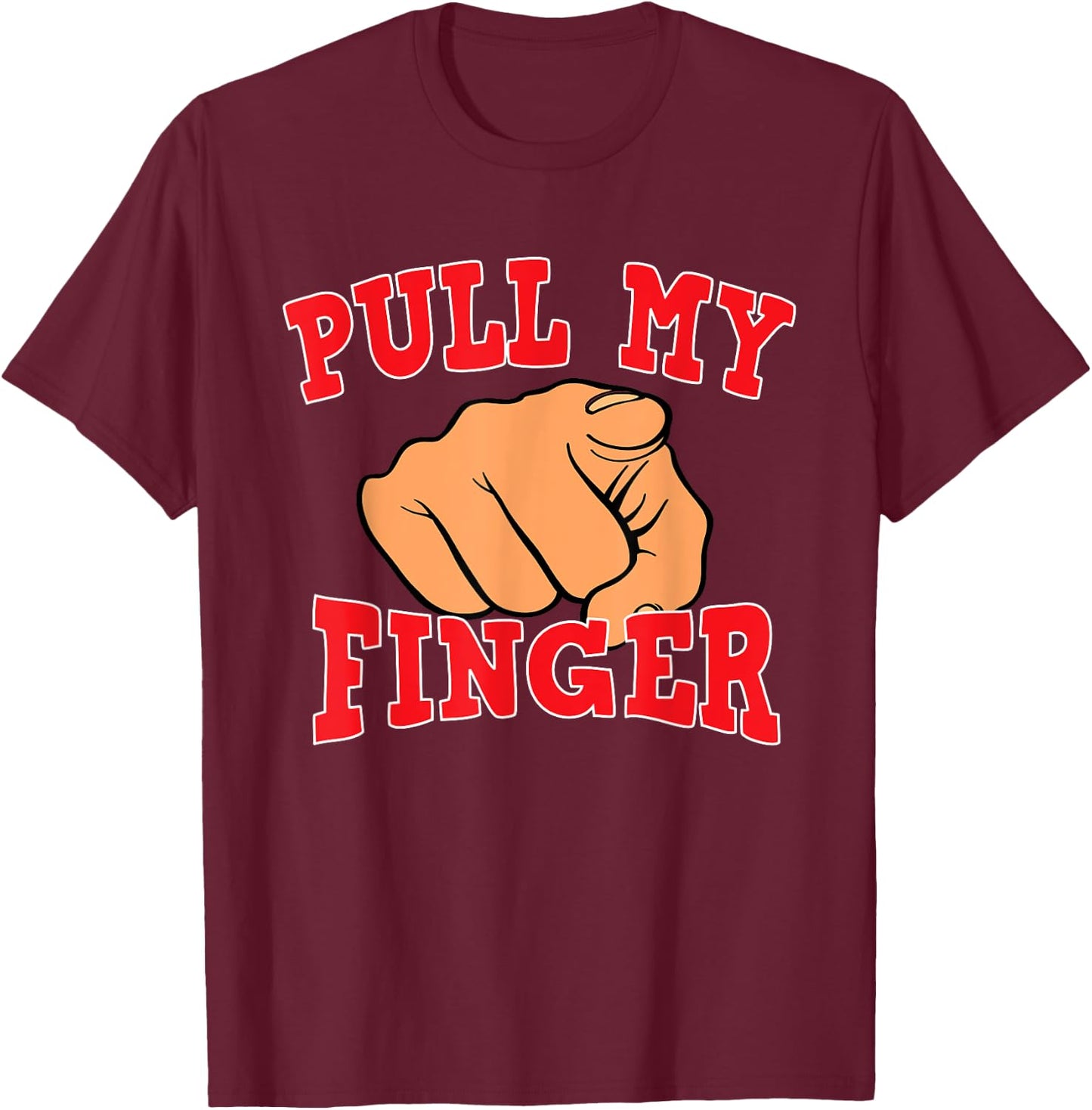 Funny Old Man Pull My Finger Classic Joke T-Shirt - T-Shirt | Maroon