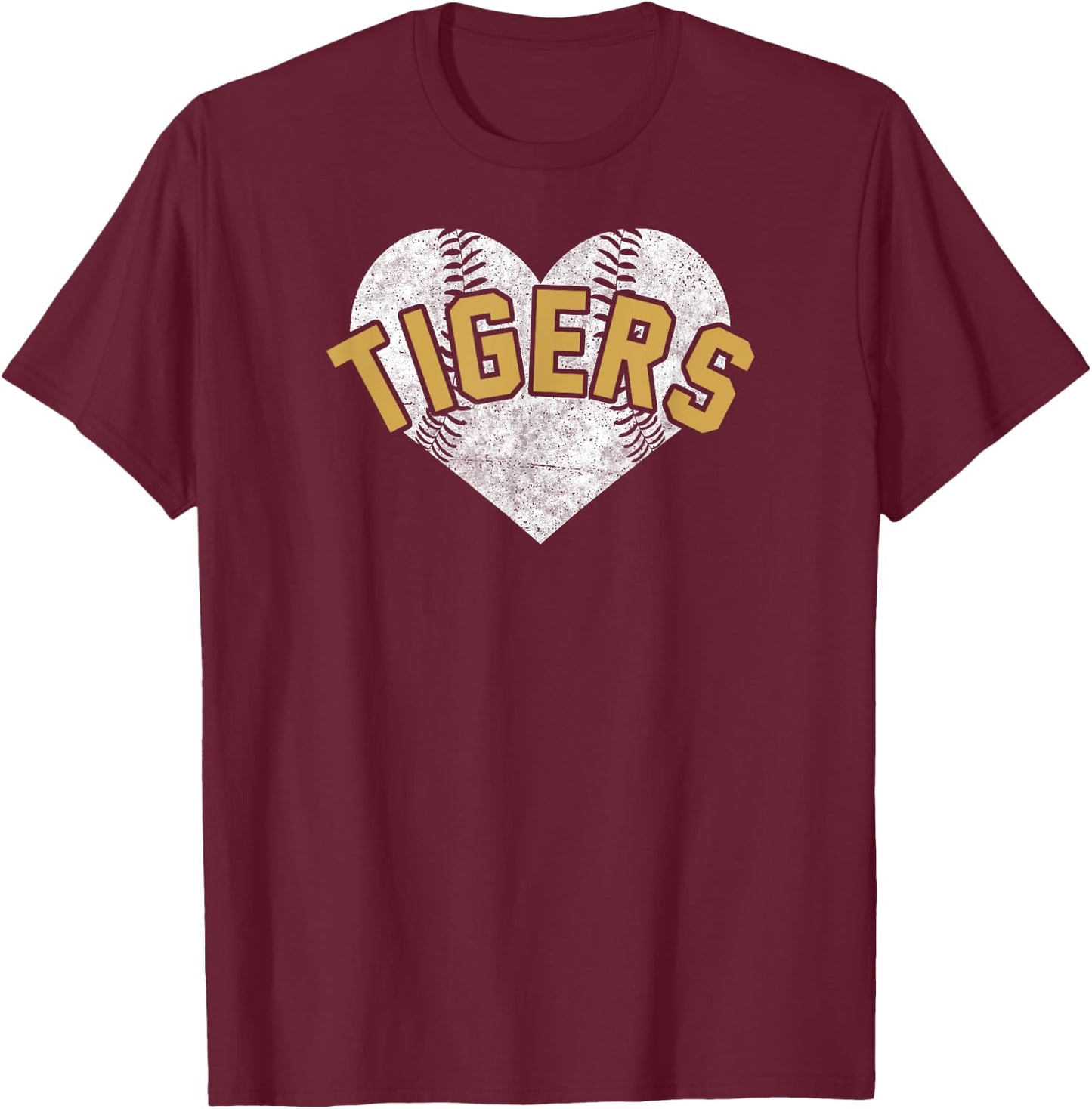 Tigers Baseball Softball High School Team Mascot Mom T-Shirt - T-Shirt | Maroon