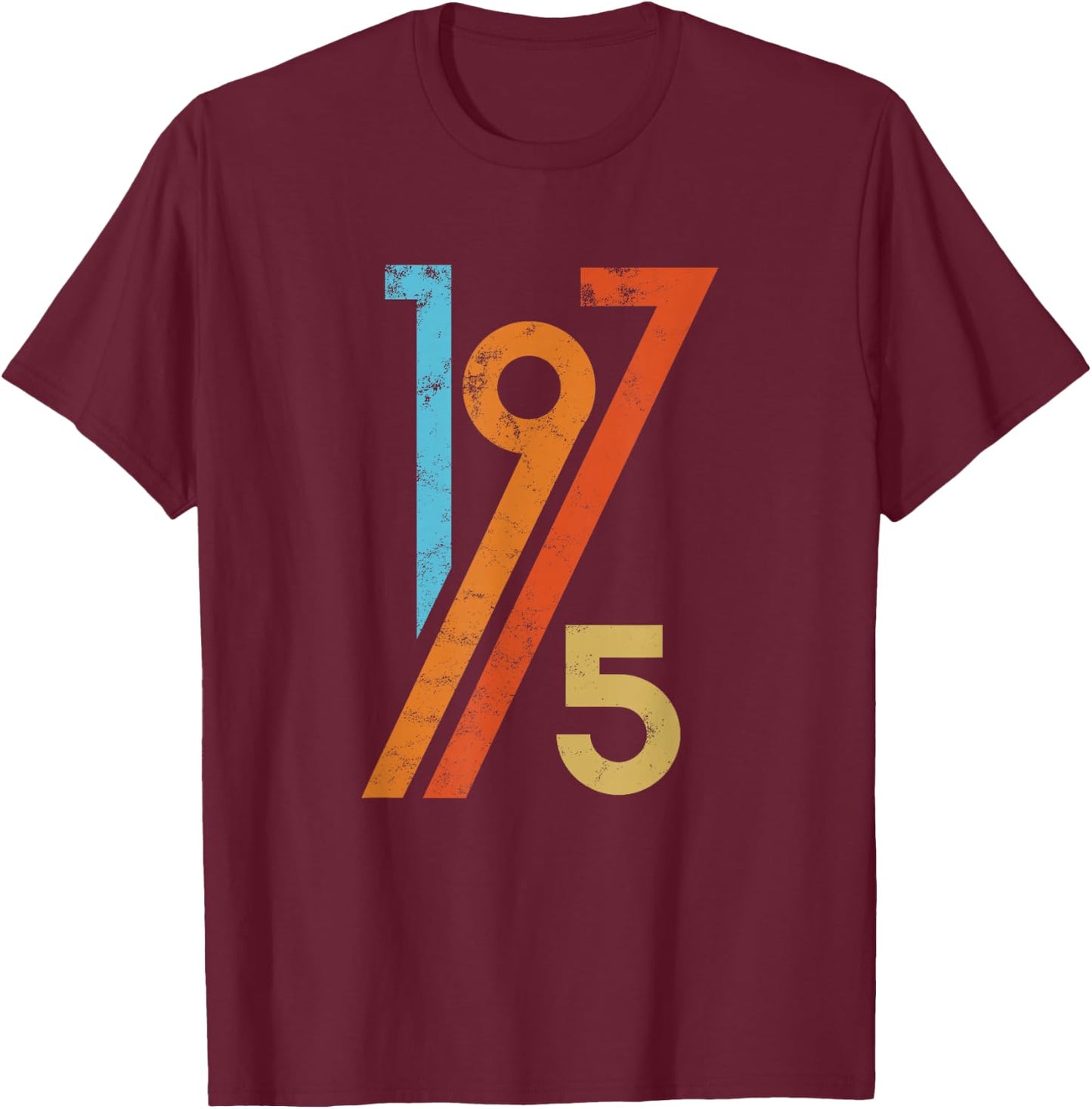 Birthday Vintage 70s Style 1975 T-Shirt - T-Shirt | Maroon