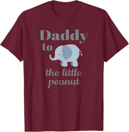 Matching Baby Shower Couples Shirt Elephant Daddy Peanut T-Shirt - T-Shirt | Maroon