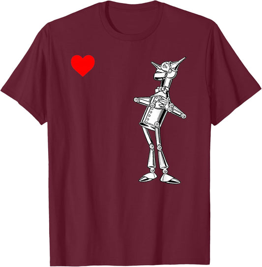 Classic Retro Wonderful Wizard of OZ Gifts Tin Man Heart T-Shirt - T-Shirt | Maroon