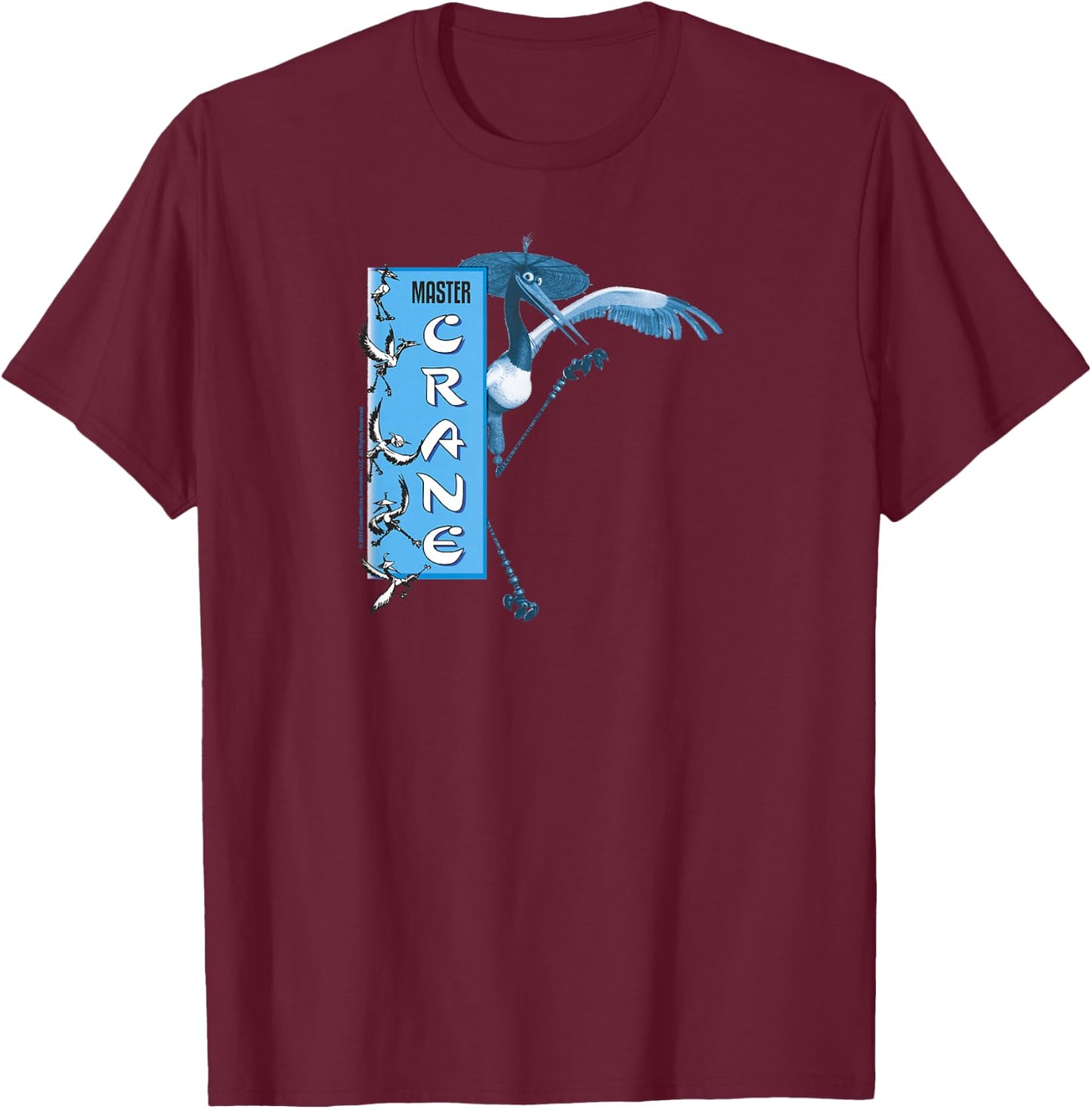 Kung Fu Panda Master Crane Action Pose Banner T-Shirt - T-Shirt | Maroon