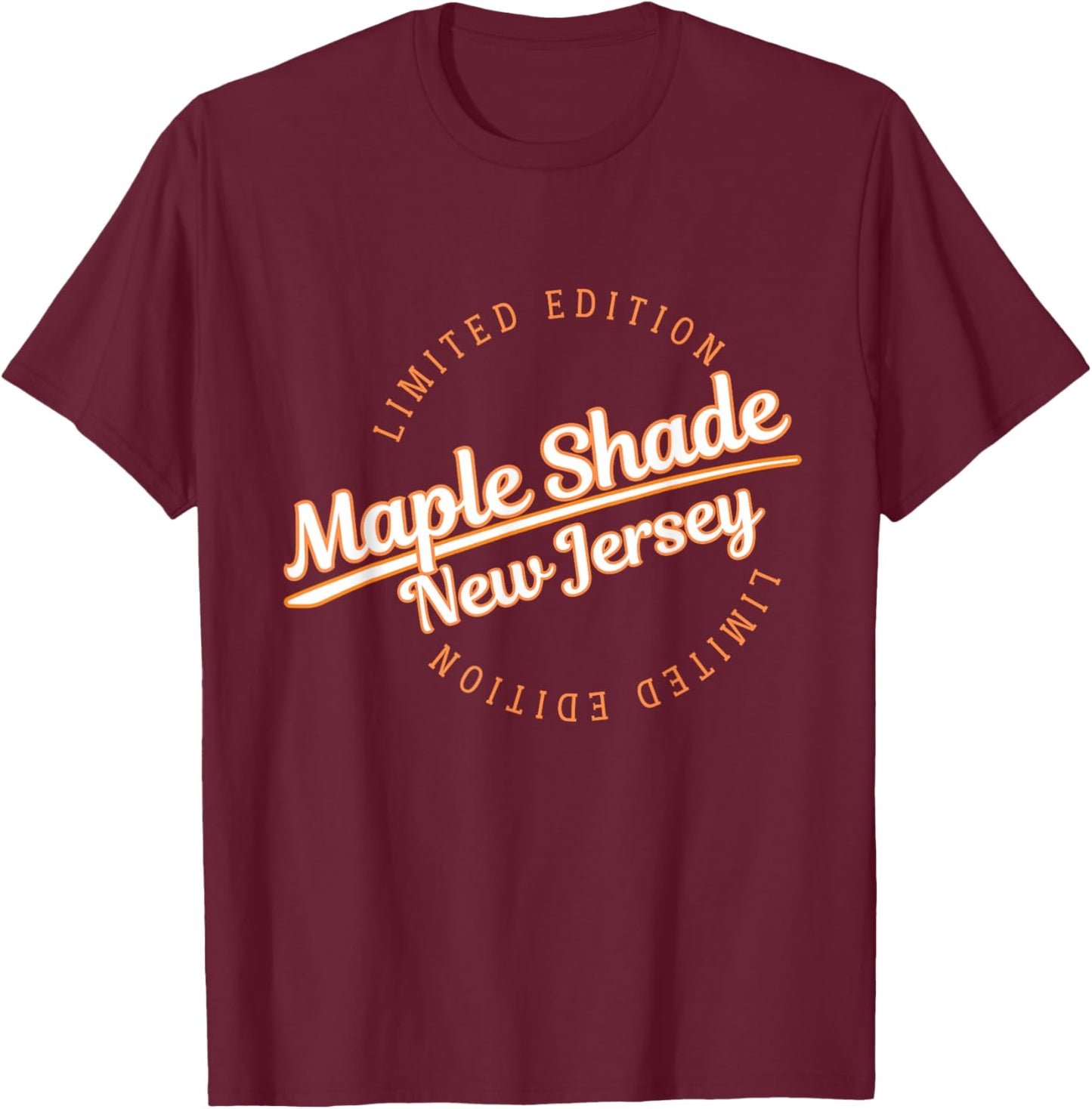 Retro Athletic Maple Shade NJ Apparel T-Shirt - T-Shirt | Maroon