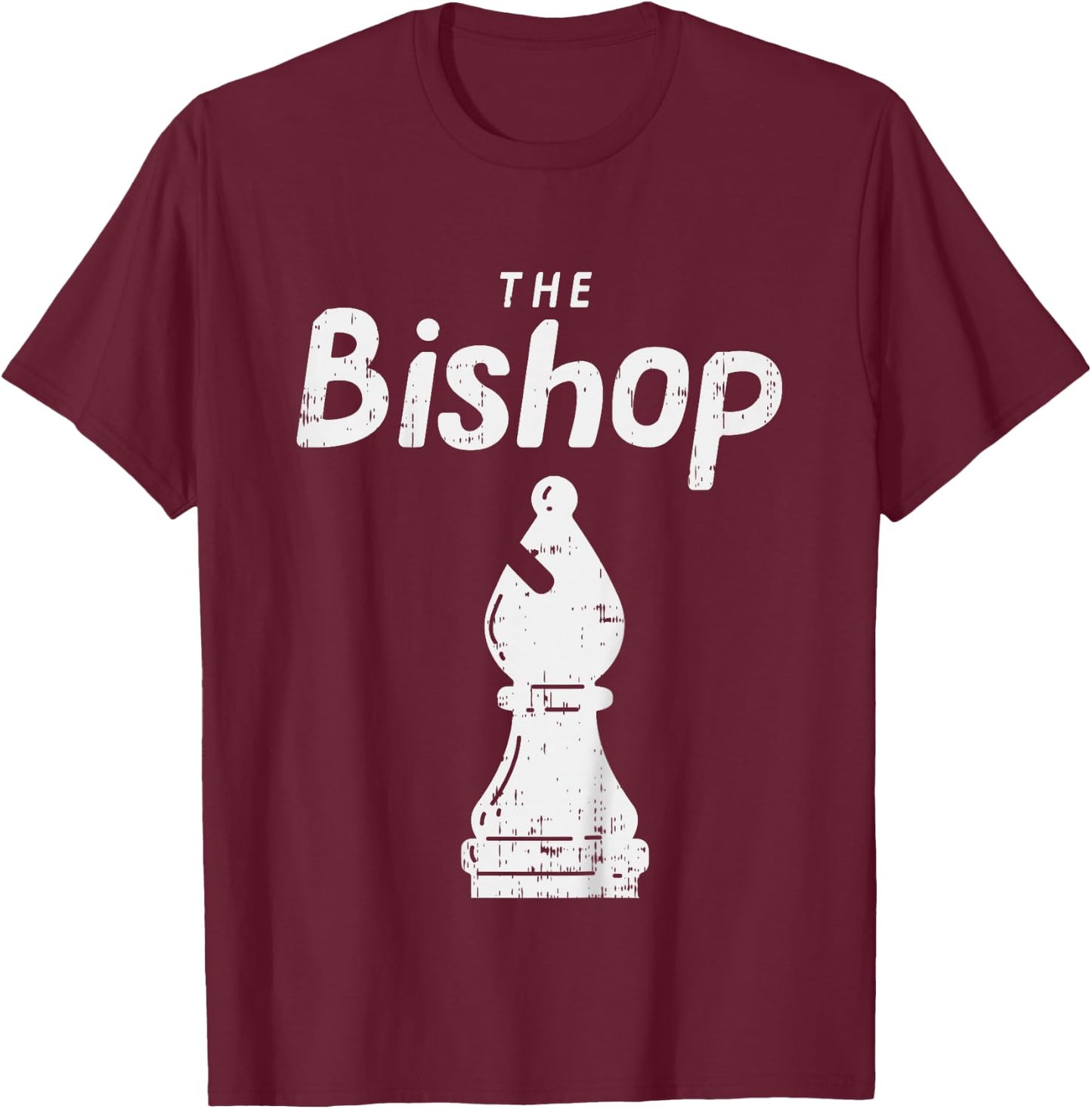 Kids Chess Piece The Bishop Shirt Halloween Matching Costume T-Shirt - T-Shirt | Maroon