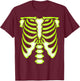 Skeleton Green Ribcage - Bones Halloween Costume T-Shirt - T-Shirt | Maroon