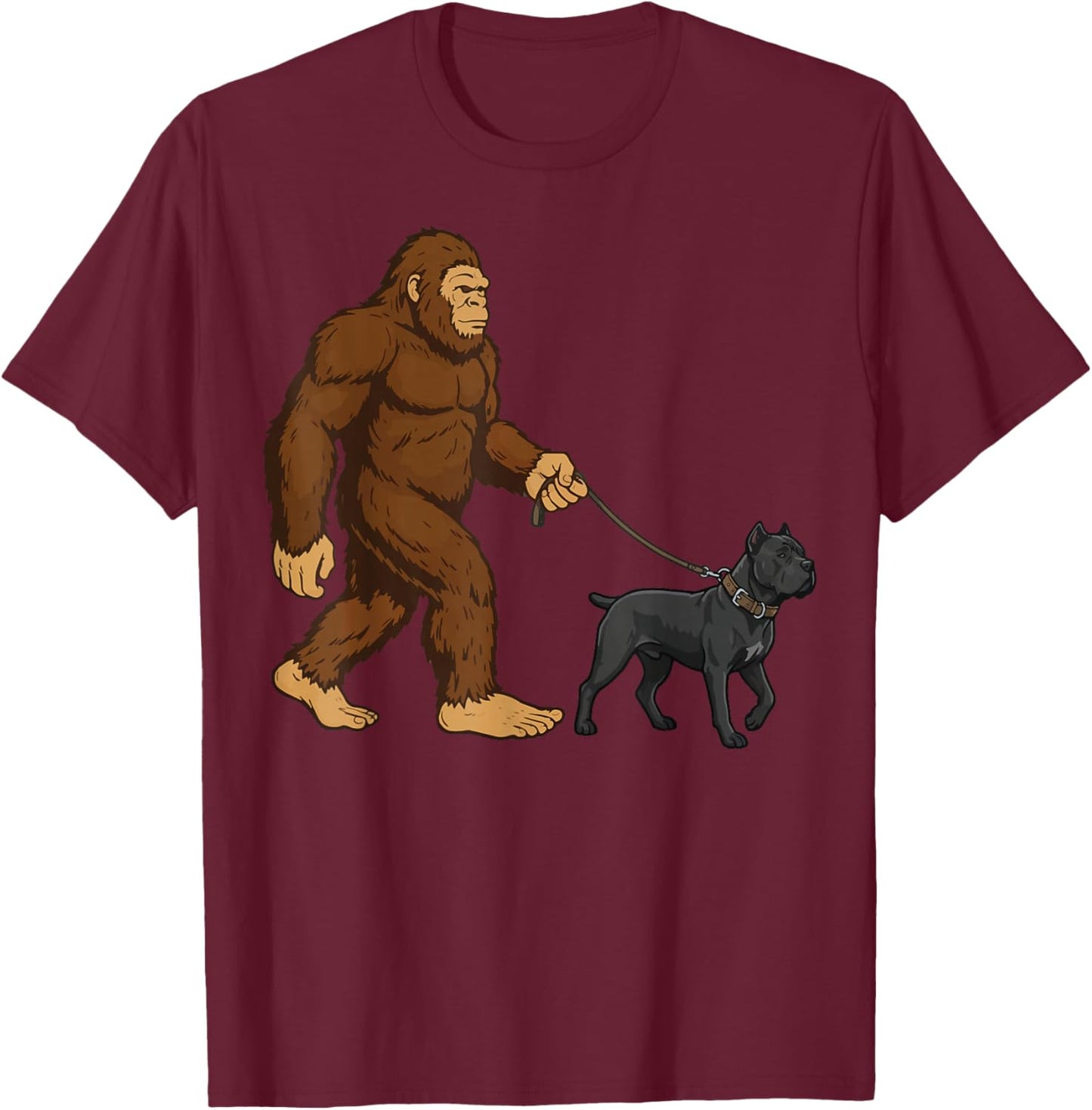 Bigfoot Cane Corso T-Shirt - T-Shirt | Maroon