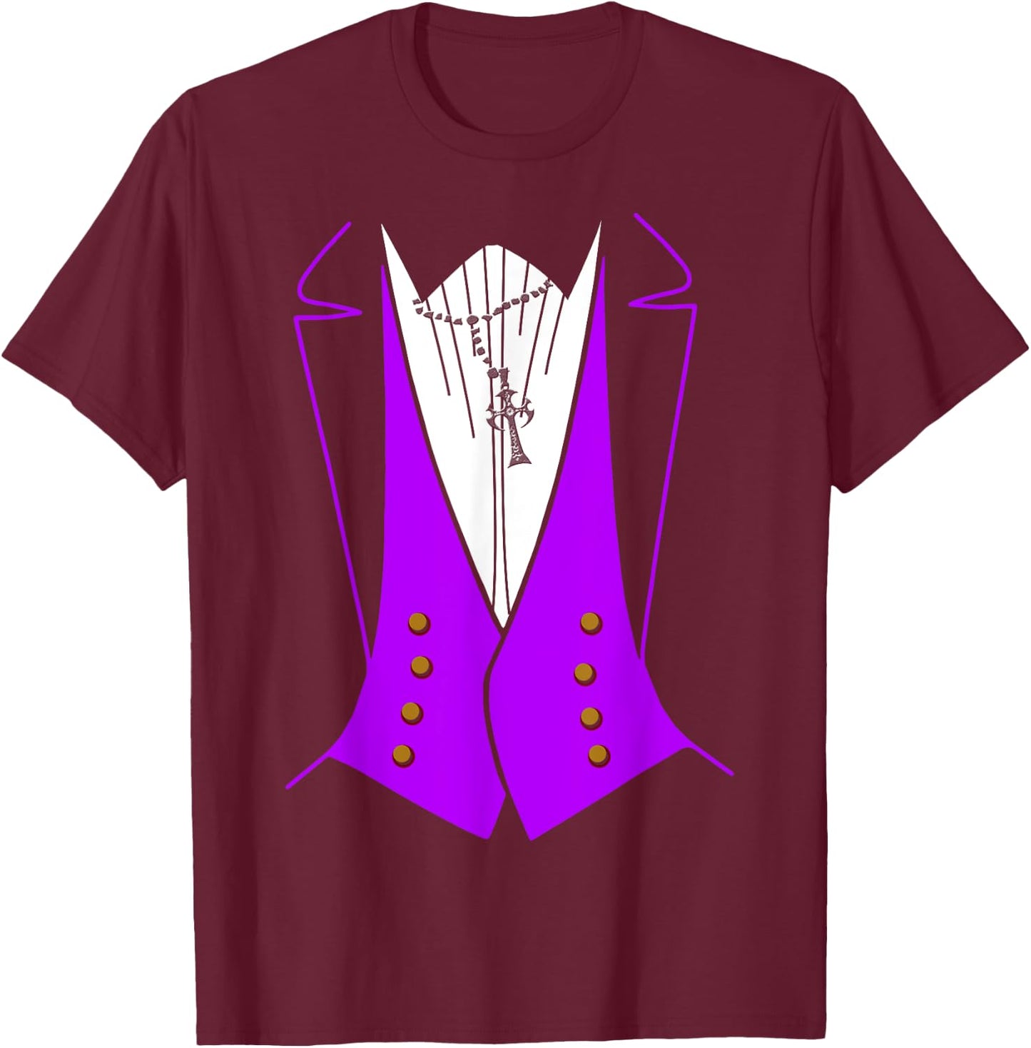 Dracula Halloween Tuxedo Costume Funny Party T-Shirt - T-Shirt | Maroon