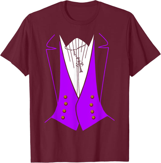 Dracula Halloween Tuxedo Costume Funny Party T-Shirt - T-Shirt | Maroon