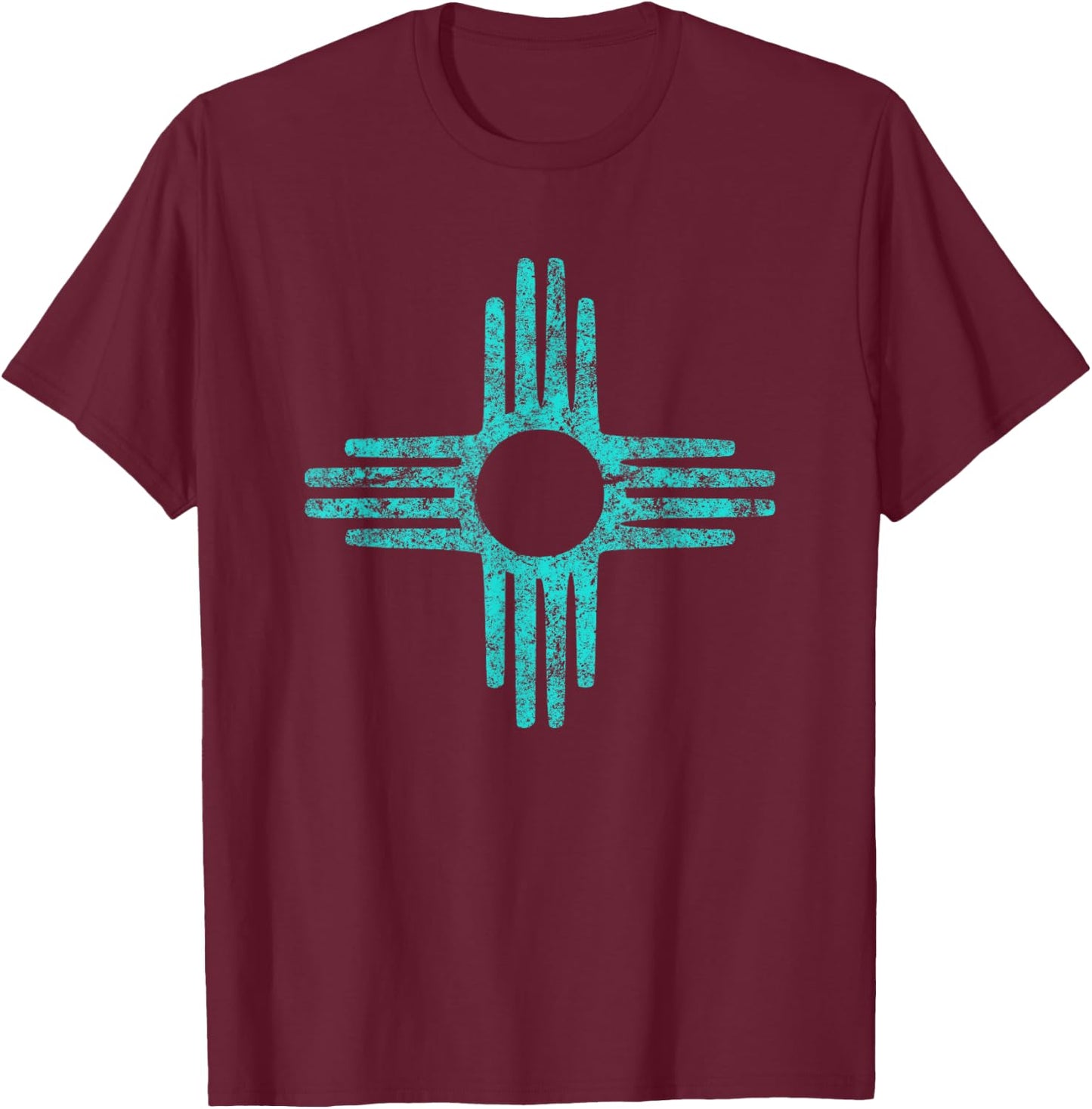 Zia Shirt Women New Mexico Gift Turquoise Zia Symbol T-Shirt - T-Shirt | Maroon