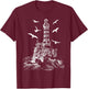 Seagull Silhouette Illustrated Lighthouse Image Gift T-Shirt - T-Shirt | Maroon