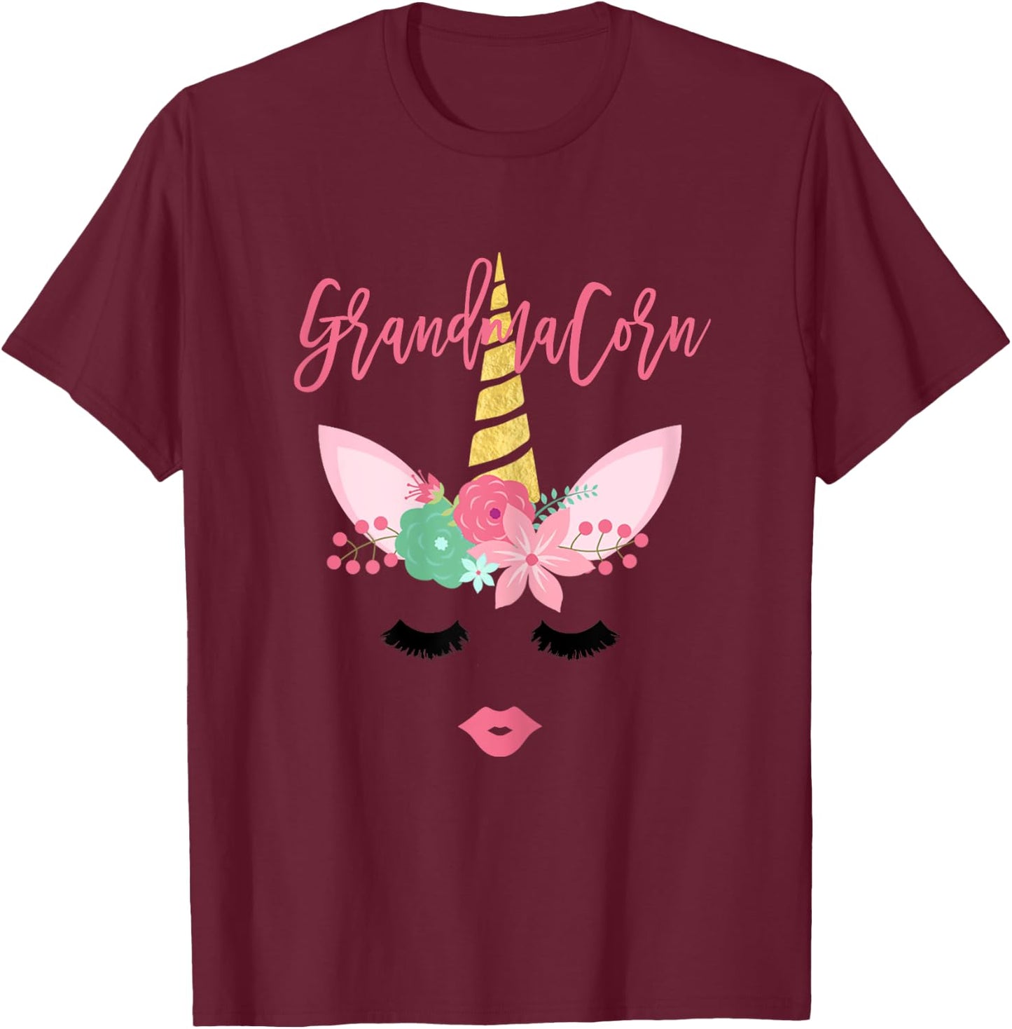 Grandmacorn Unicorn Grandma T-Shirt - T-Shirt | Maroon