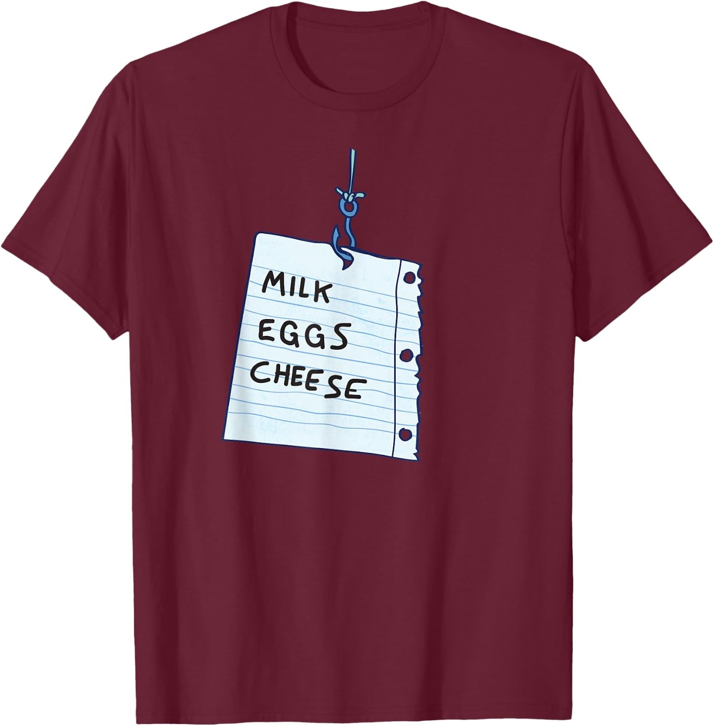 Haunted Shopping List / Ghost T-Shirt - T-Shirt | Maroon