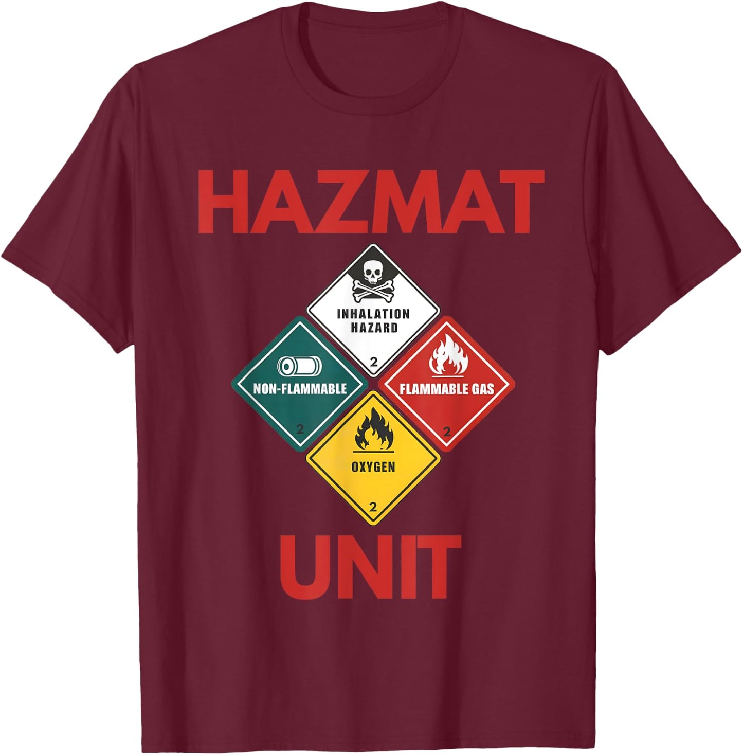 Hazmat Unit Costume Cosplay Halloween Birthday Funny T-Shirt - T-Shirt | Maroon