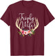 Trophy Wife Cute Deer Antlers Flowers Hunters Wife Hunting T-Shirt - T-Shirt | Maroon
