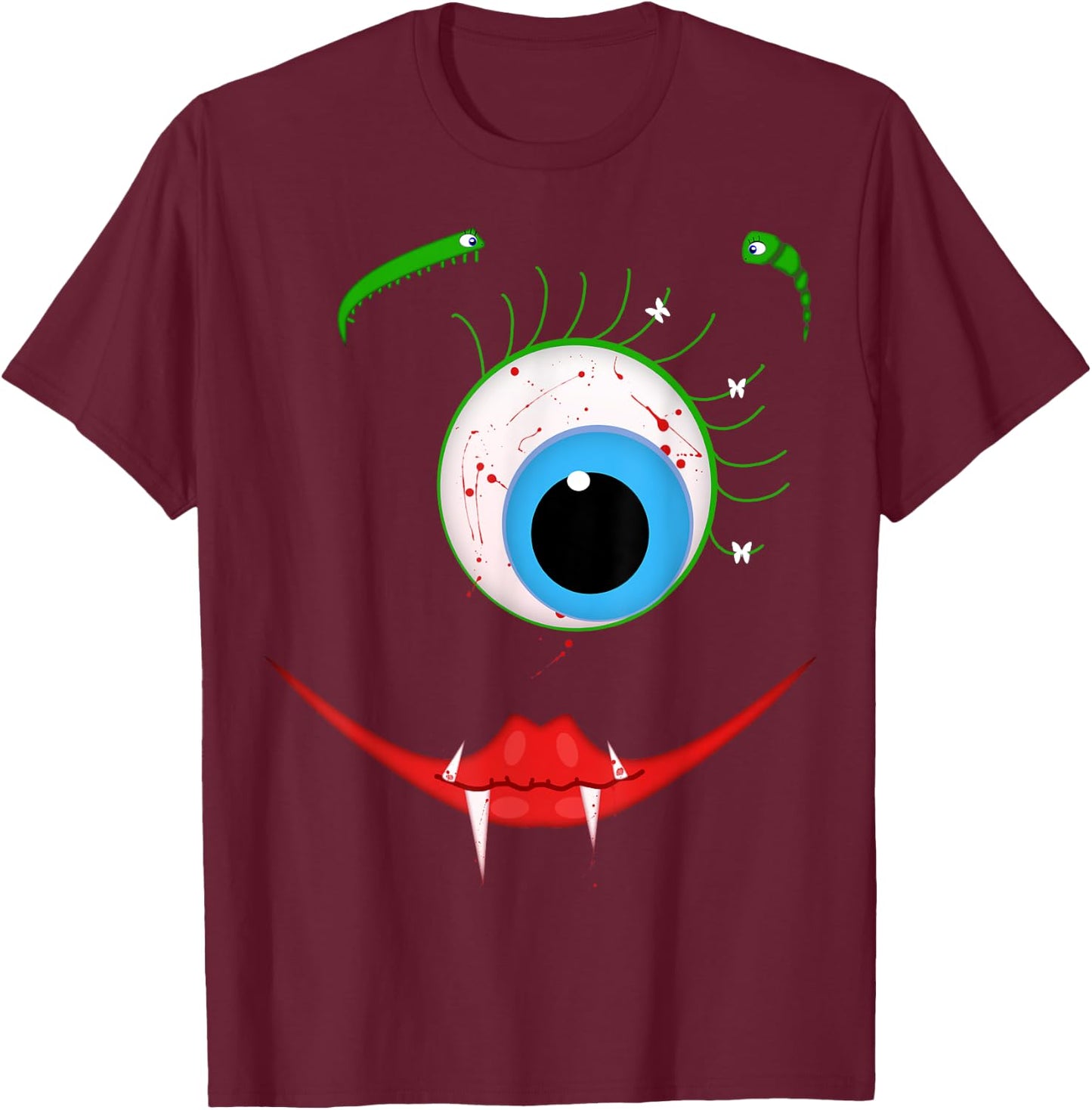 Cute Scary One-Eyed Bloodsucking Monster Halloween Costume T-Shirt - T-Shirt | Maroon