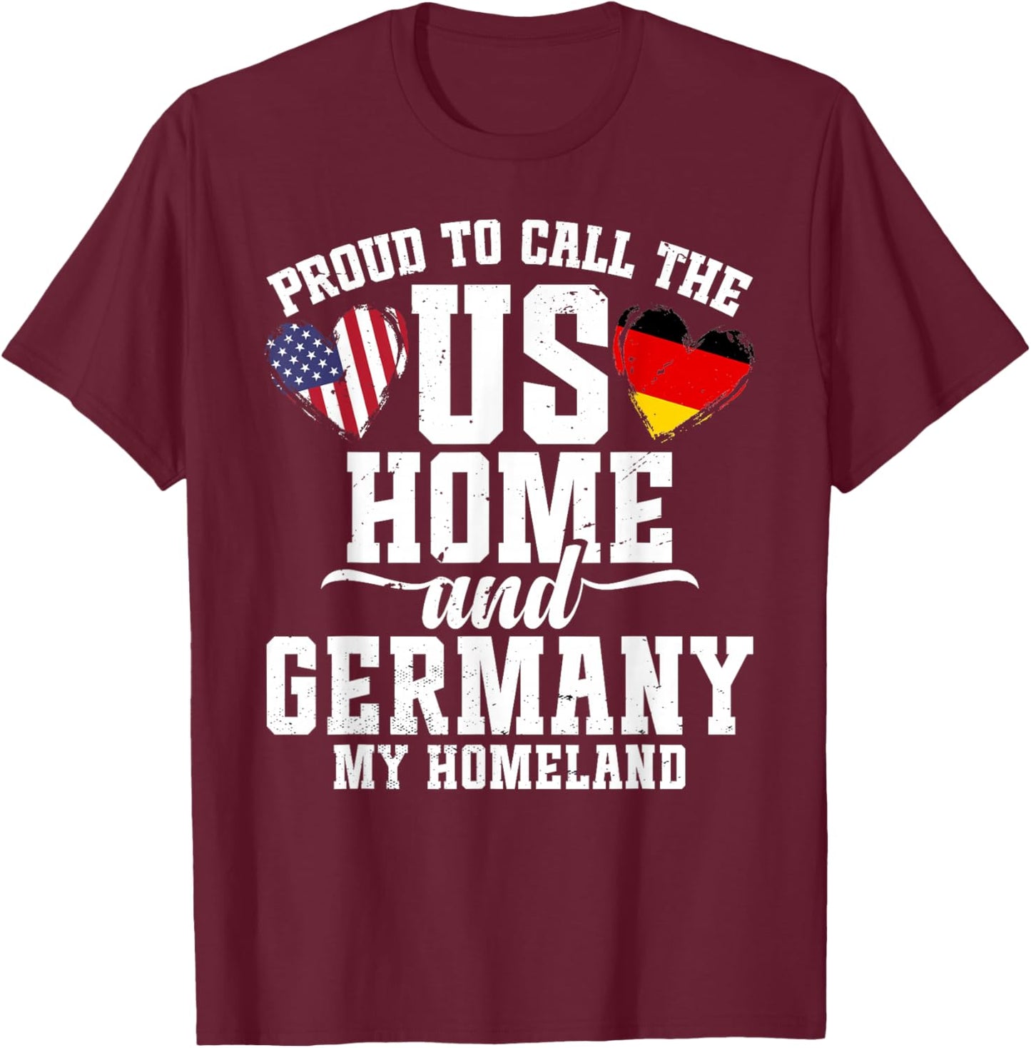 German Outfit & Women Uniform US Flag Germany T-Shirt - T-Shirt | Maroon