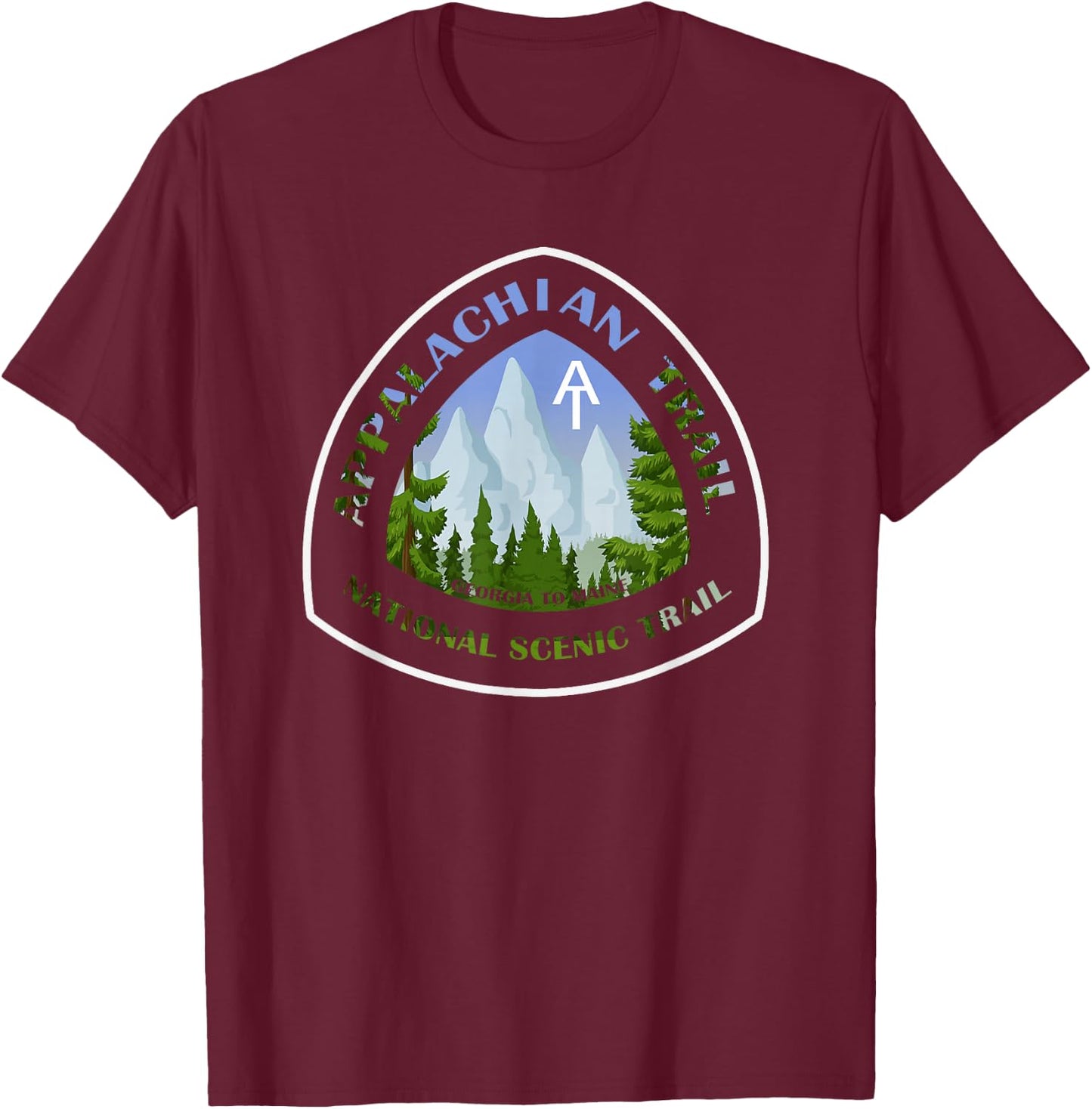 Appalachian Trail Scenic Mountain Views T-Shirt - T-Shirt | Maroon