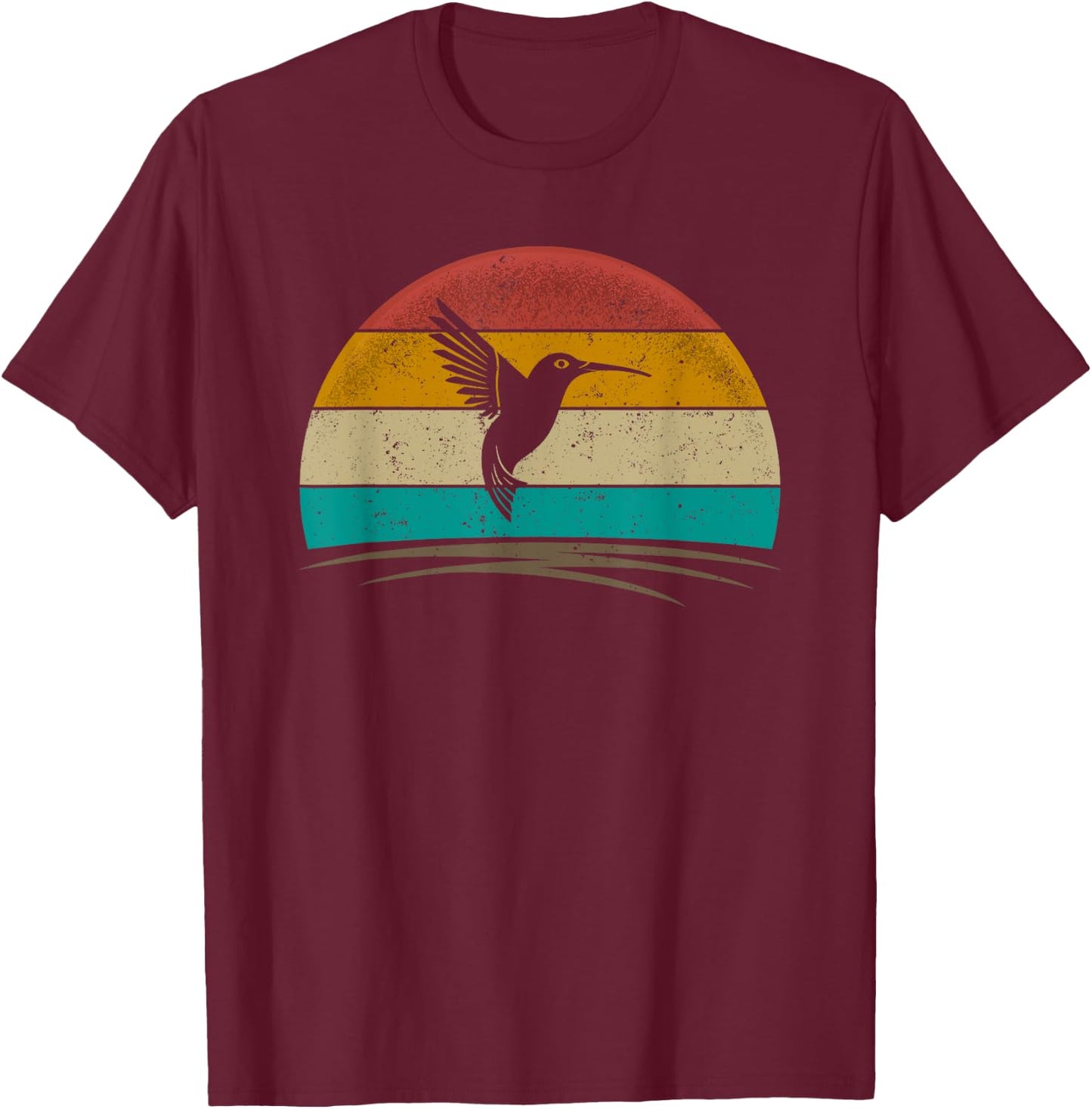 Retro Hummingbird Shirt Bird Watching Bird Hummingbird Lover T-Shirt - T-Shirt | Maroon