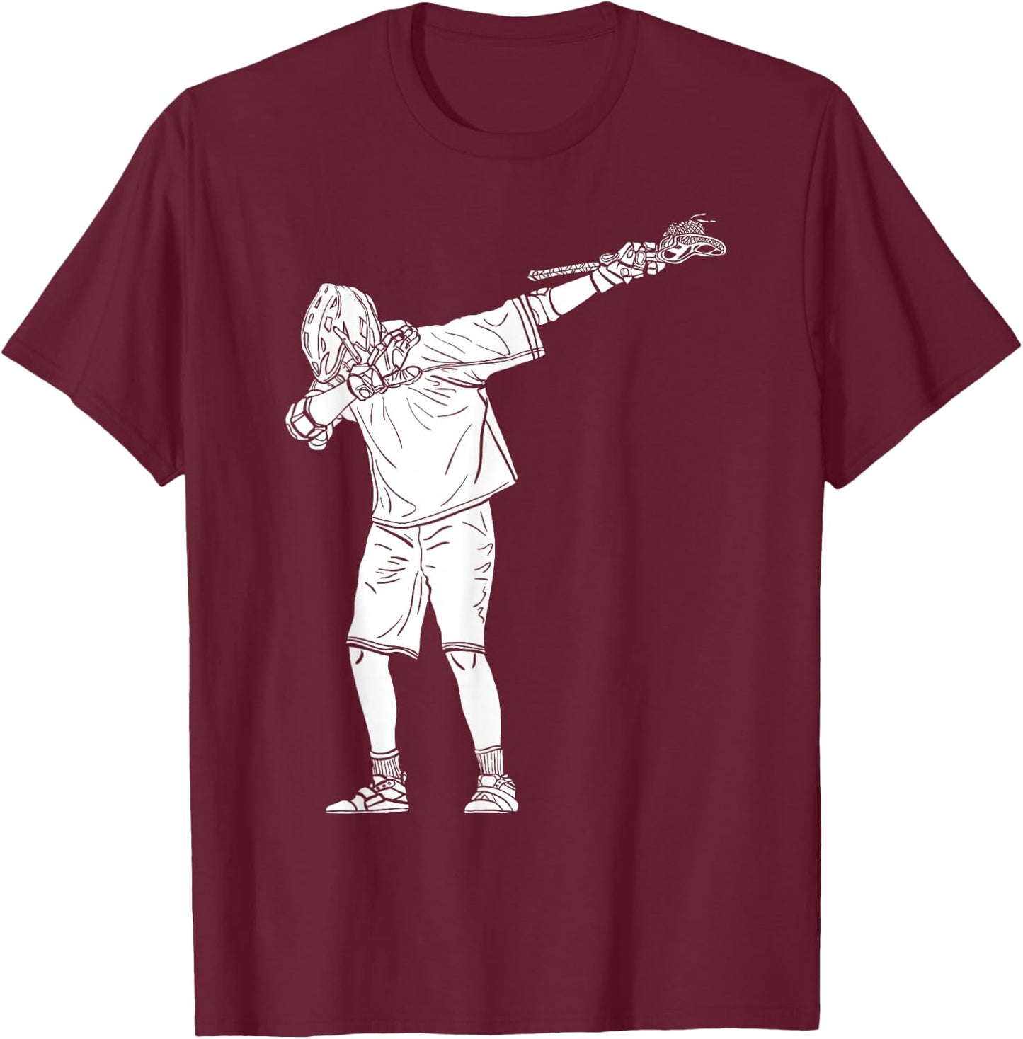Lacrosse Stick Boy Dabbing Youth Dab Dance T-Shirt - T-Shirt | Maroon