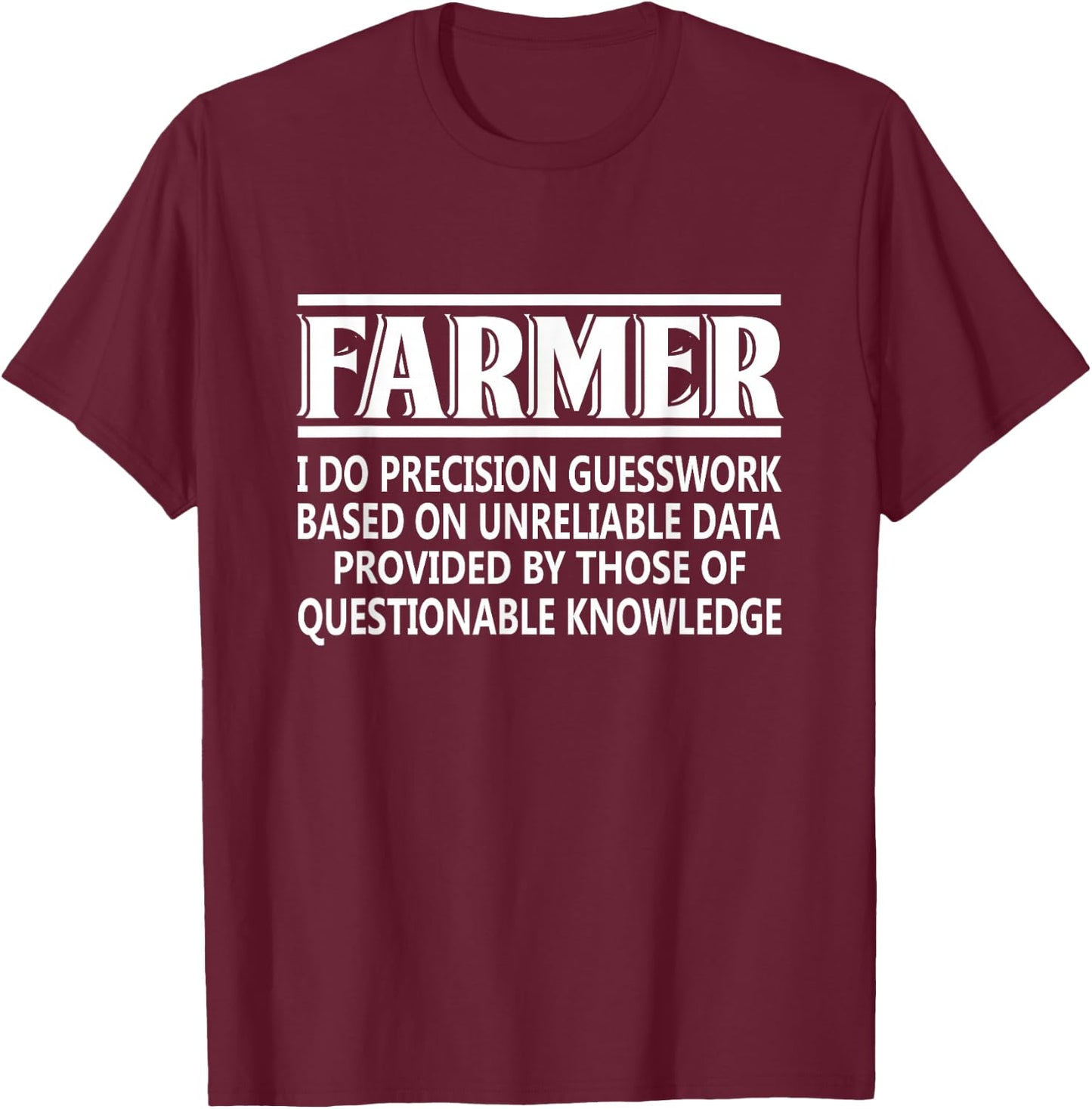 Farmer Definition Funny Farming Gift T-Shirt - T-Shirt | Maroon