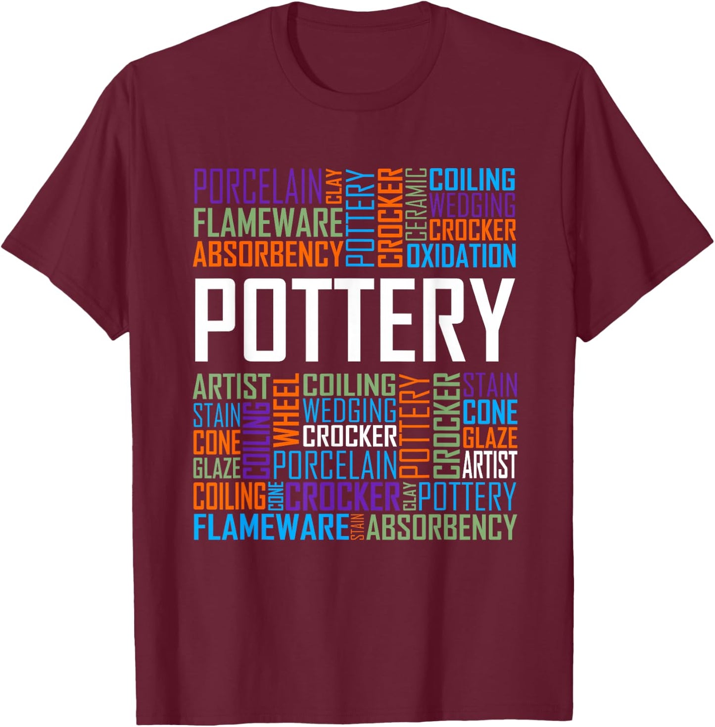 Proud Clay Pottery Heart for Ceramic Artist T-Shirt - T-Shirt | Maroon