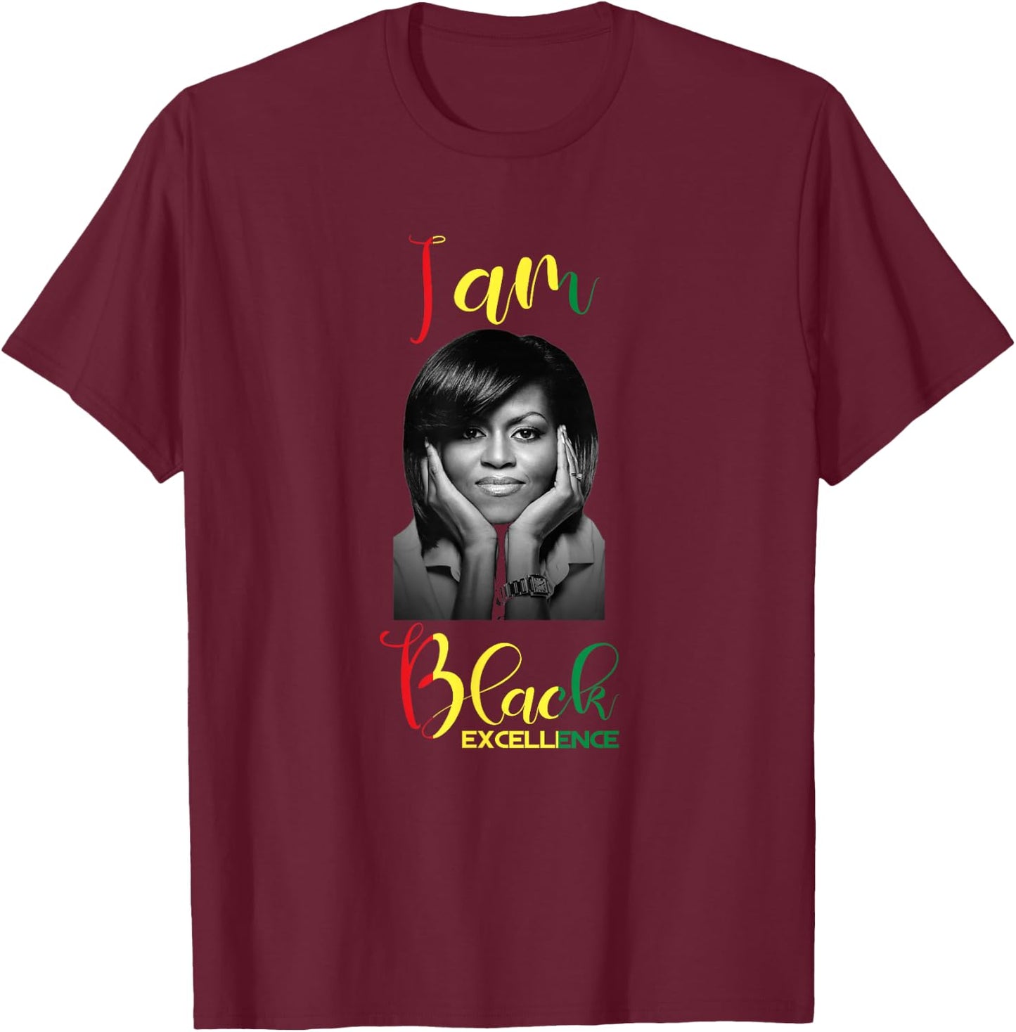 Michelle Obama Black Excellence Black history Month Shirt T-Shirt - T-Shirt | Maroon