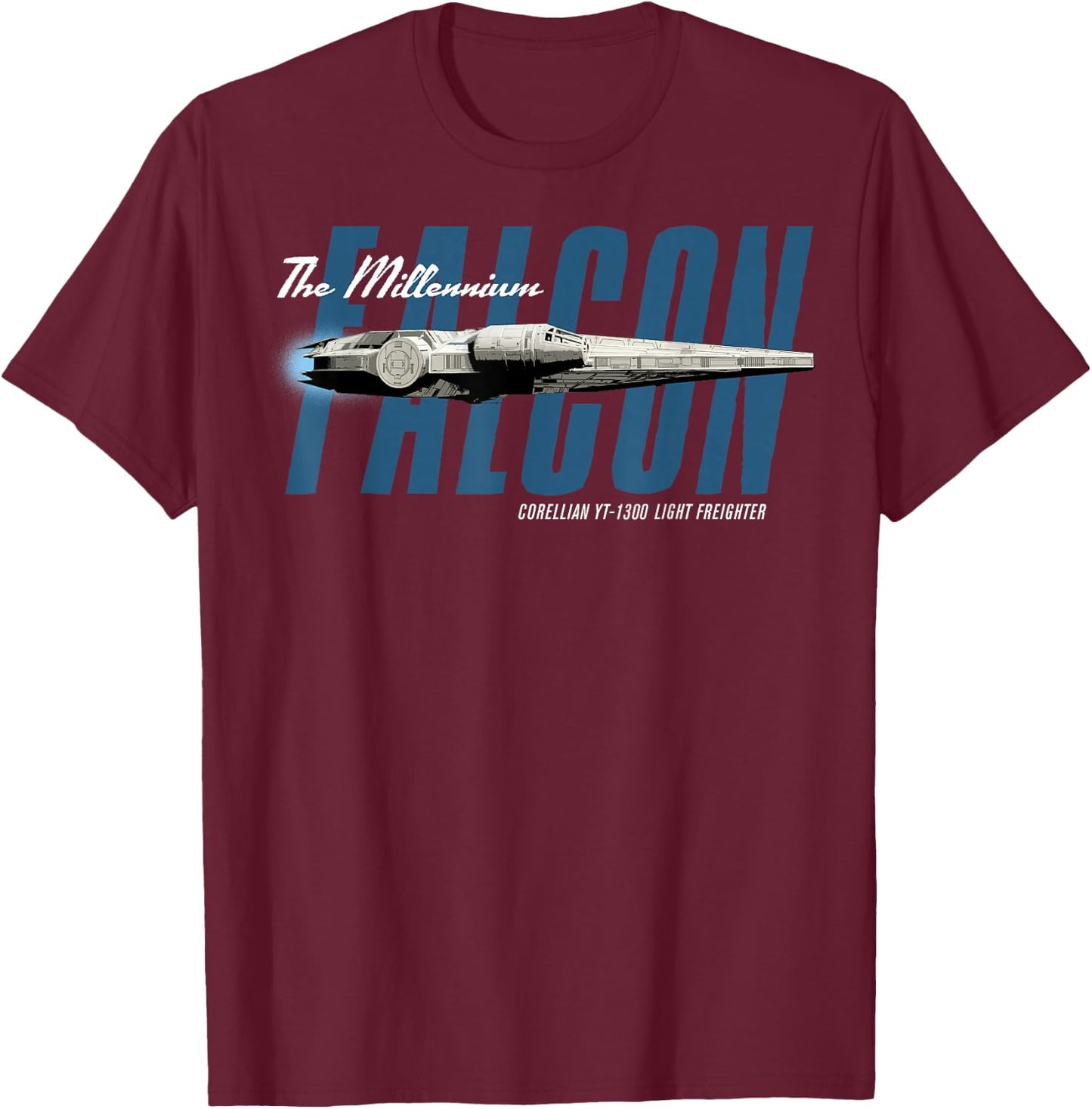 Star Wars Han Solo Movie Falcon Flyby Text Graphic T-Shirt - T-Shirt | Maroon