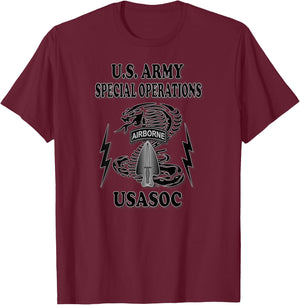 U.S. Army Special Operations (USASOC) (Back) T-Shirt - T-Shirt | Maroon