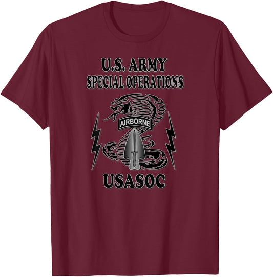 U.S. Army Special Operations (USASOC) (Back) T-Shirt - T-Shirt | Maroon