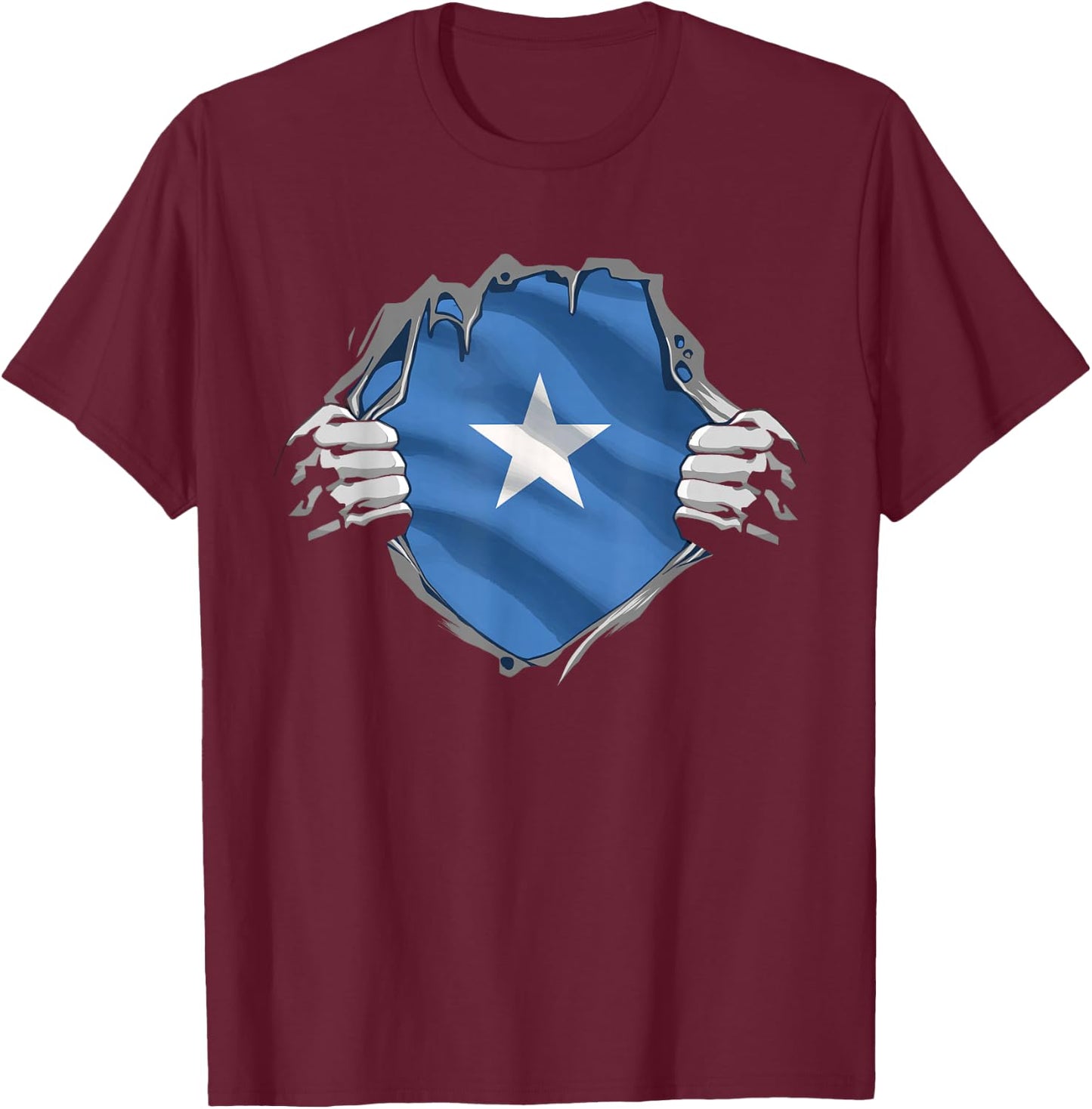 Super Somali Heritage Proud Somalia Roots Flag T-Shirt - T-Shirt | Maroon