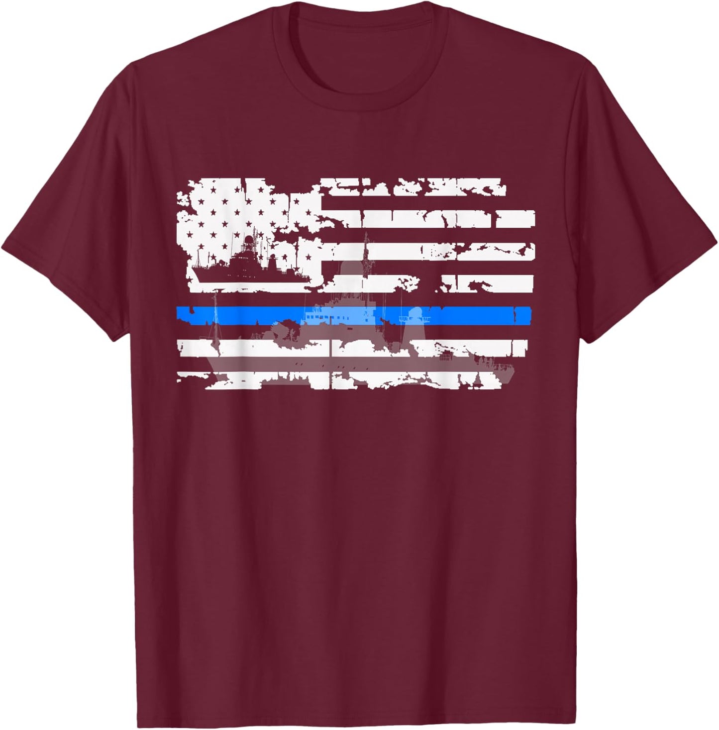 Towboat Shirts - Towboater Flag Shirt T-Shirt - T-Shirt | Maroon